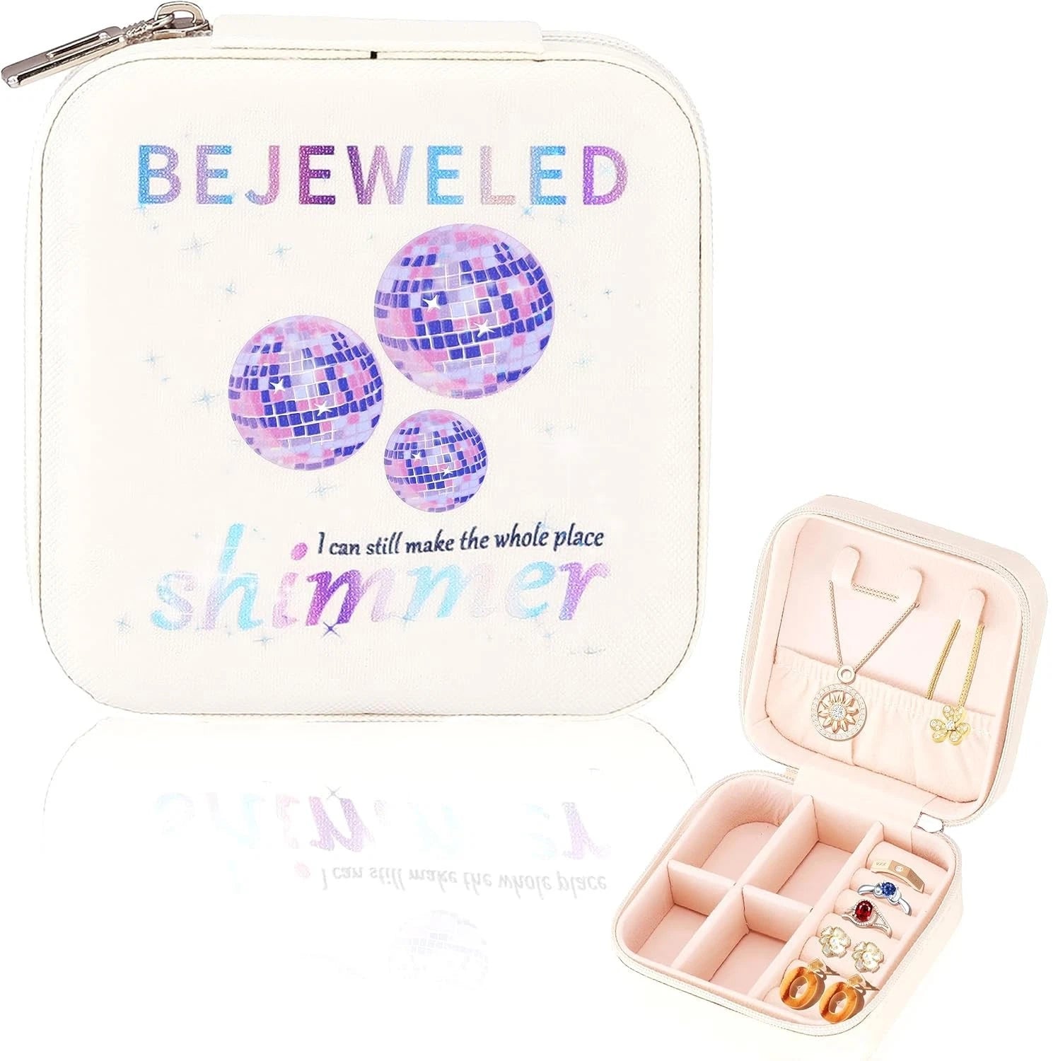 Sincerez Jewelry Box Small Portable Organizer for Rings Necklaces Black | eBay