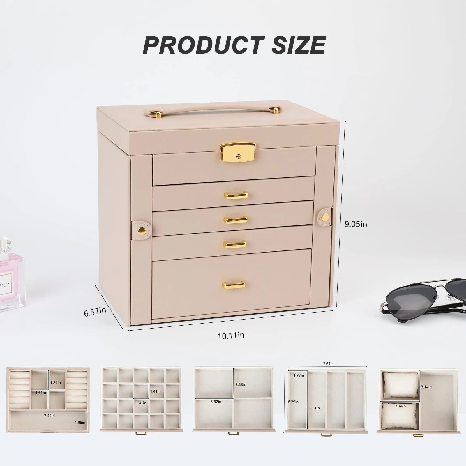 Large Jewelry Box, Jewelry Boxes for Women Large Jewelry Organizers and Stora... | eBay