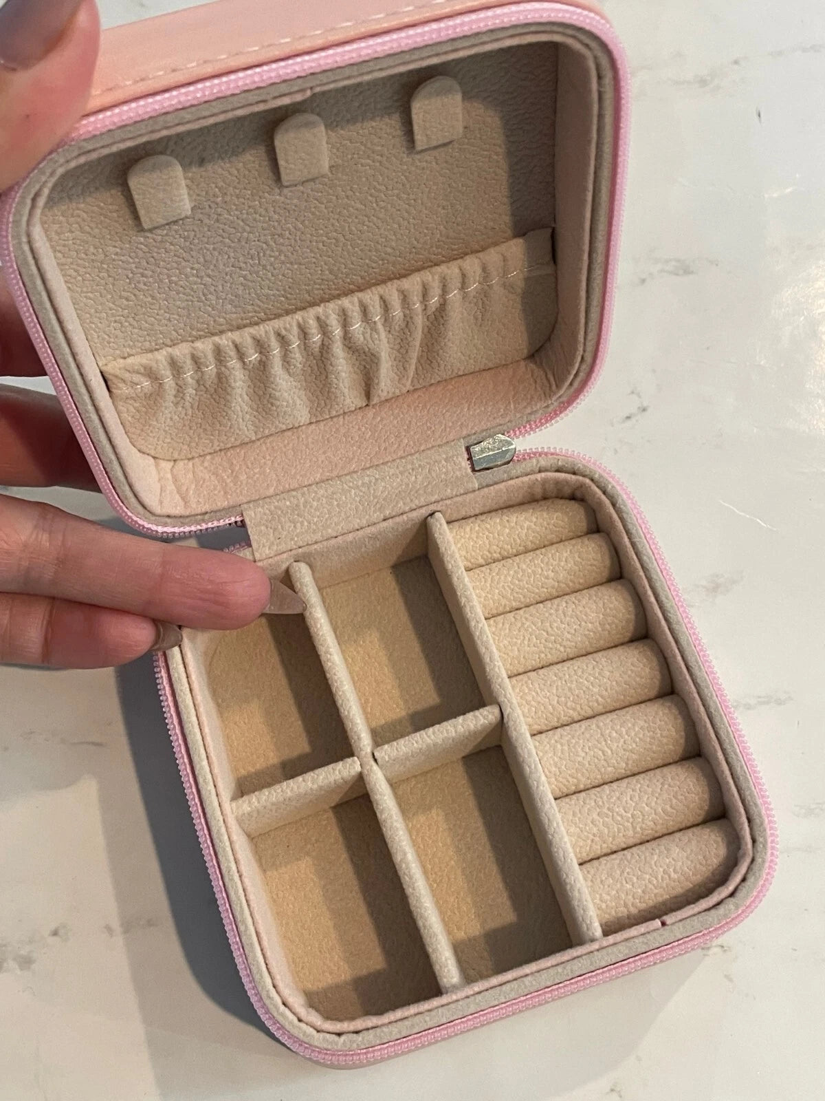 Jewelry Organizer Box Travel Zippered NEW Pink | eBay