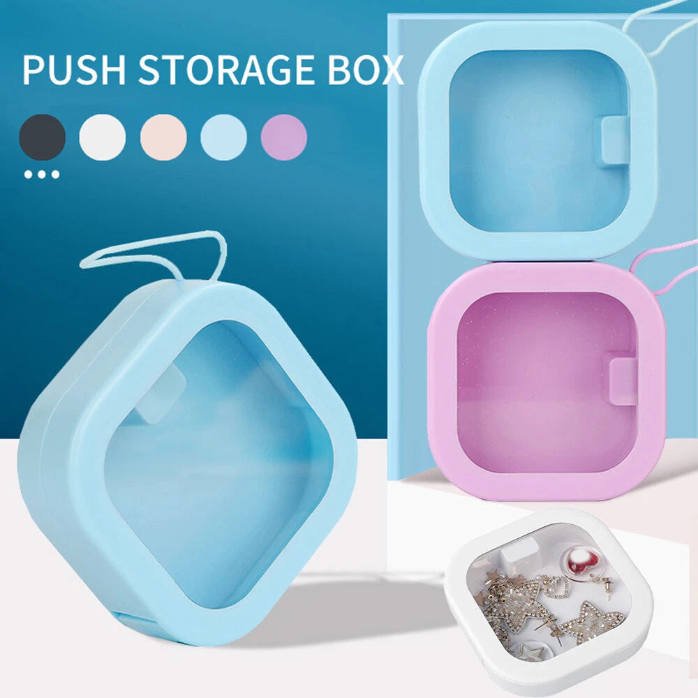 Jewelry Storage Box Dustproof Rectangle Case Earing Jewelry Makeup Box Travel | eBay