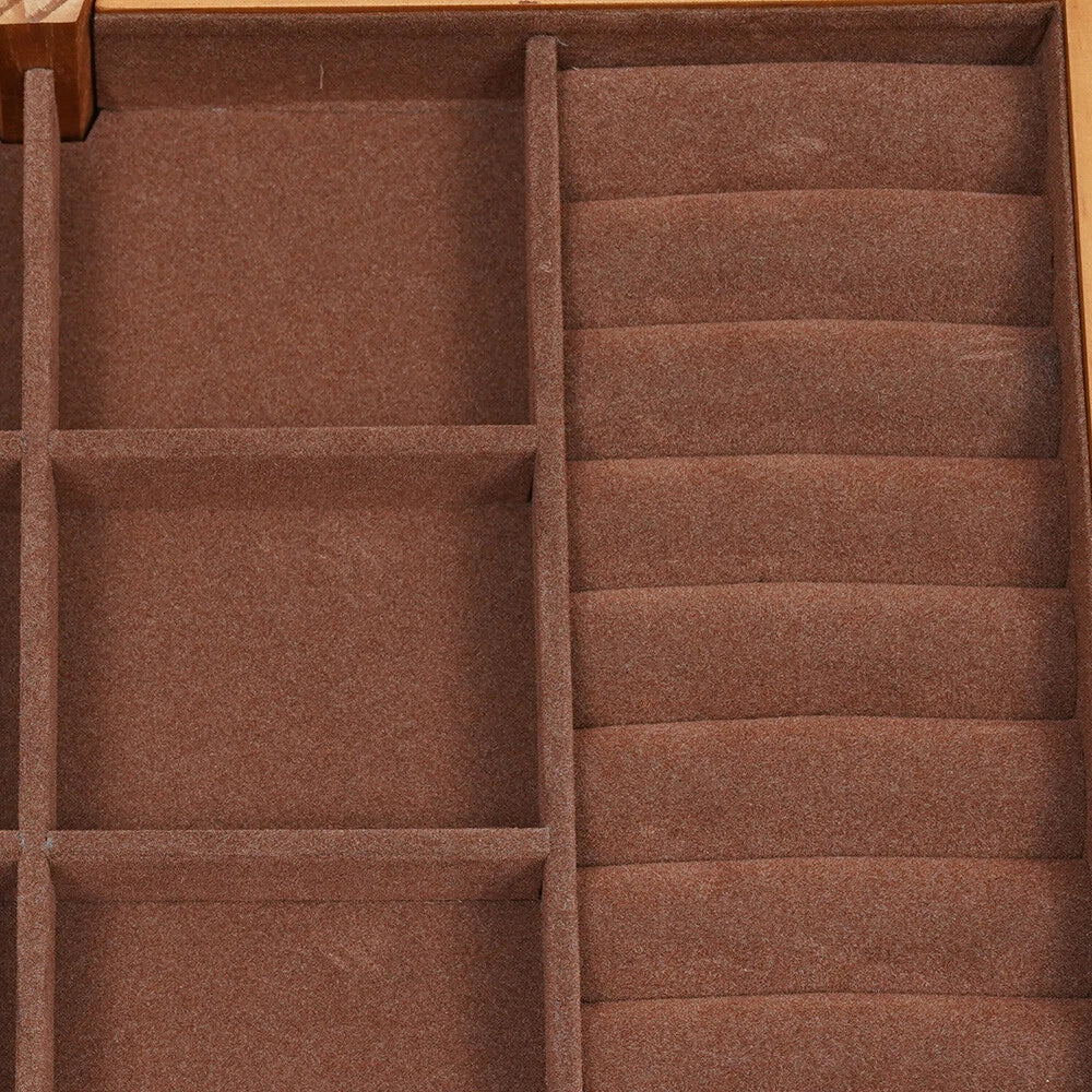 Large Wood Jewelry Boxes Wooden Storage Box without Mirror 3-Layer Lockable Desk | eBay