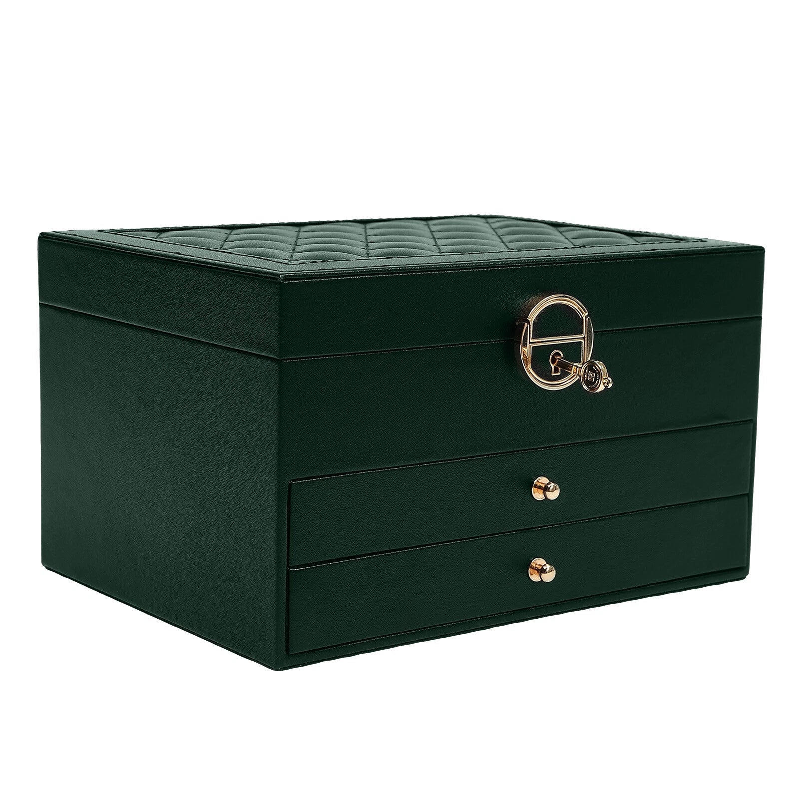 3-Tier 9*6.7*5.3" Green PU Jewelry Organizer Watch Holder Display Case W/ Drawer | eBay