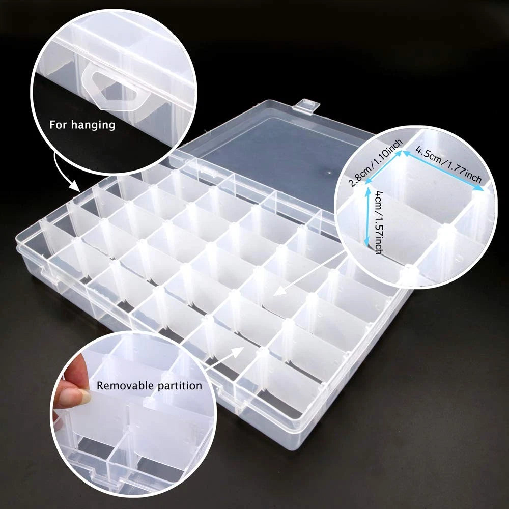 KLOUD City Clear Plastic Jewelry Box Organizer Storage Container with Adjusta... | eBay