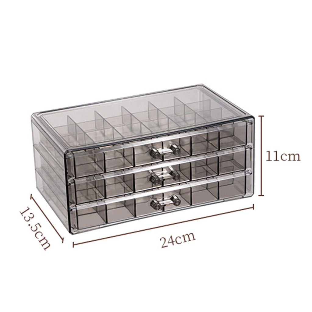 Transparent Jewelry Storage Box 3 Layers Multi Grids Earring Storage Organizer | eBay