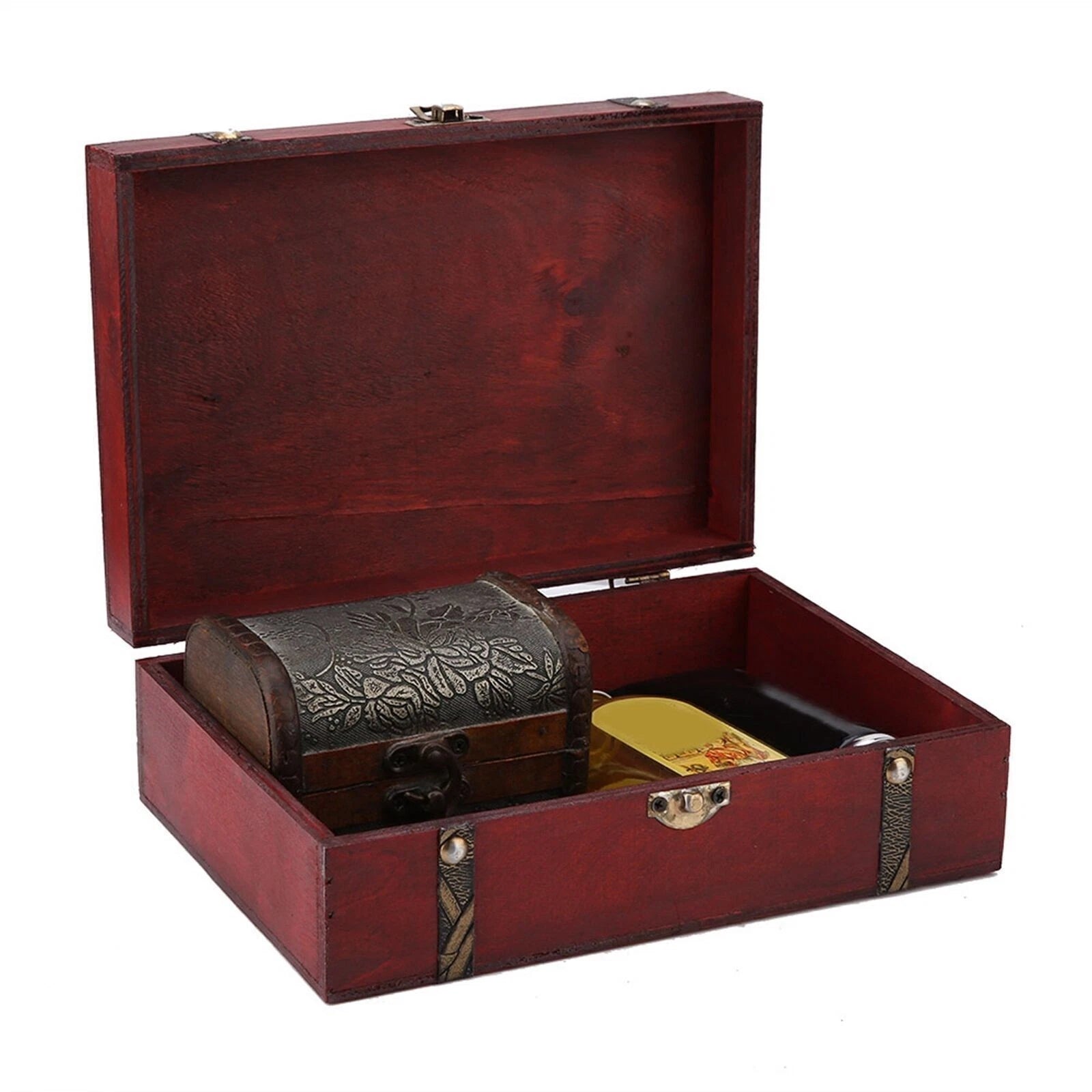 Vintage Wooden Jewelry Storage Box Retro Antique Living Goods Organizer Gift | eBay