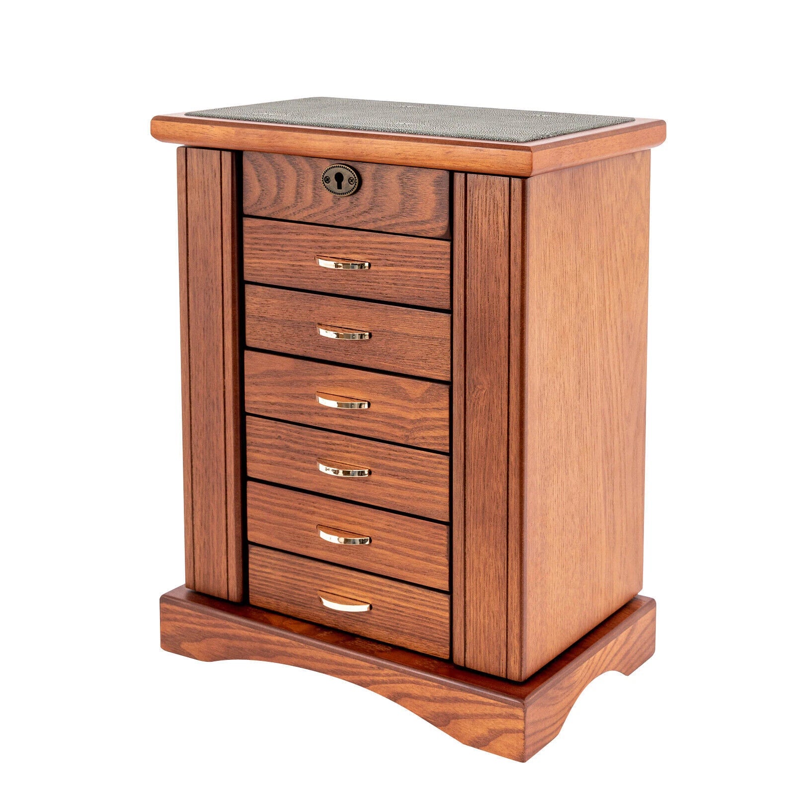 Wooden Jewelry Box Cabinet Storage Beauty 7 Drawers Case For Girls Gift New | eBay