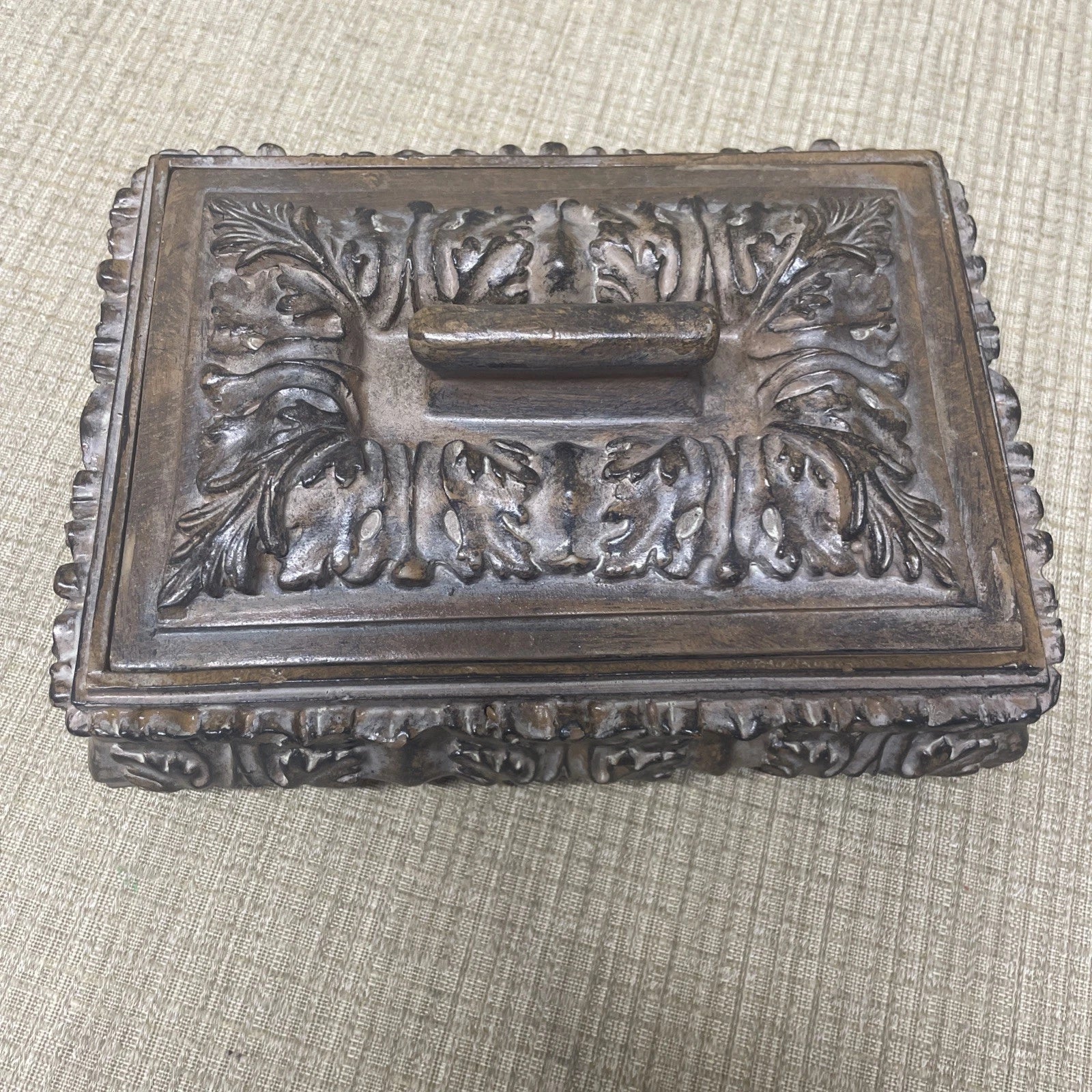 Jewelry Box 7.5" Wide 2.25”Depth With Handle 5.25 International Bazaar | eBay