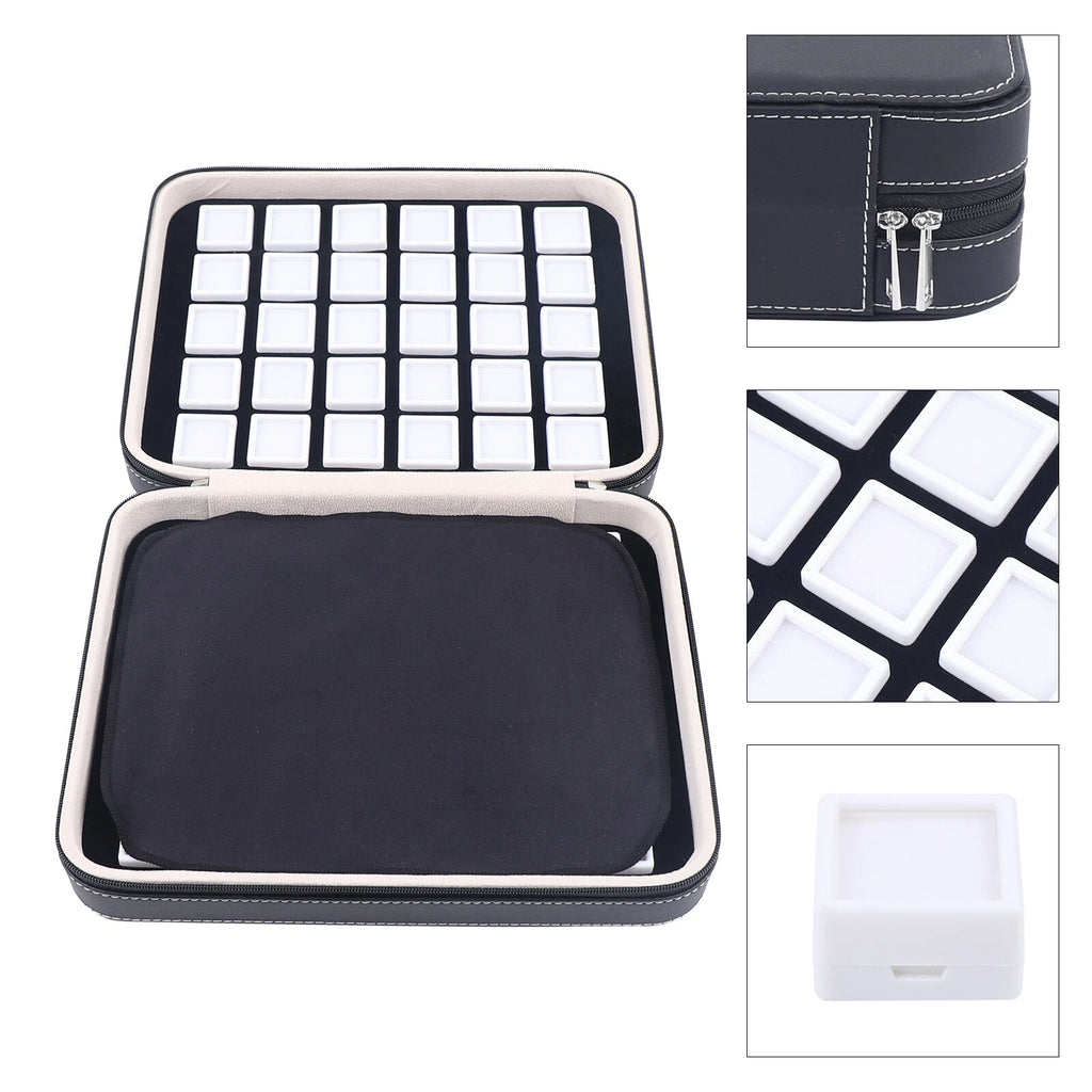 60 Grids Jewelry Display Box Gemstone Jade Gem Organizer Earrings Storage Case | eBay
