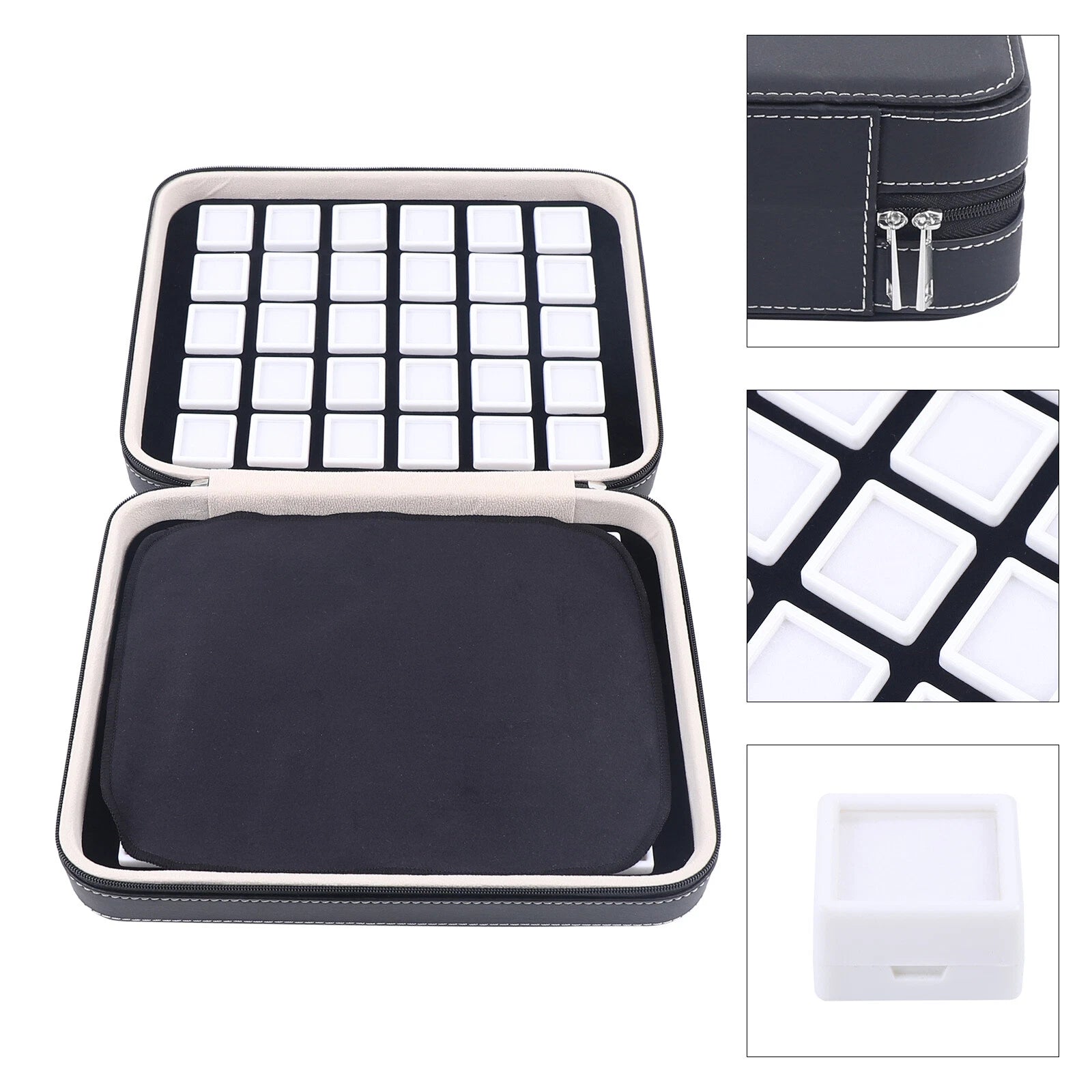 60 Grids Jewelry Display Box Gemstone Jade Gem Organizer Earrings Storage Case | eBay