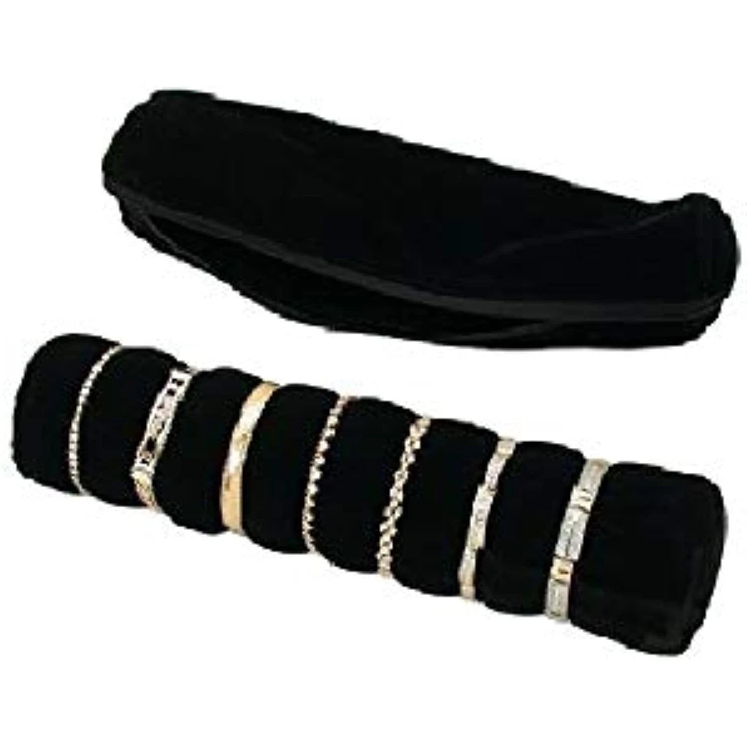 Watch Black Velvet Display Black Watch Bangle Bracelet Jewelry Roll w/ Zipper | eBay