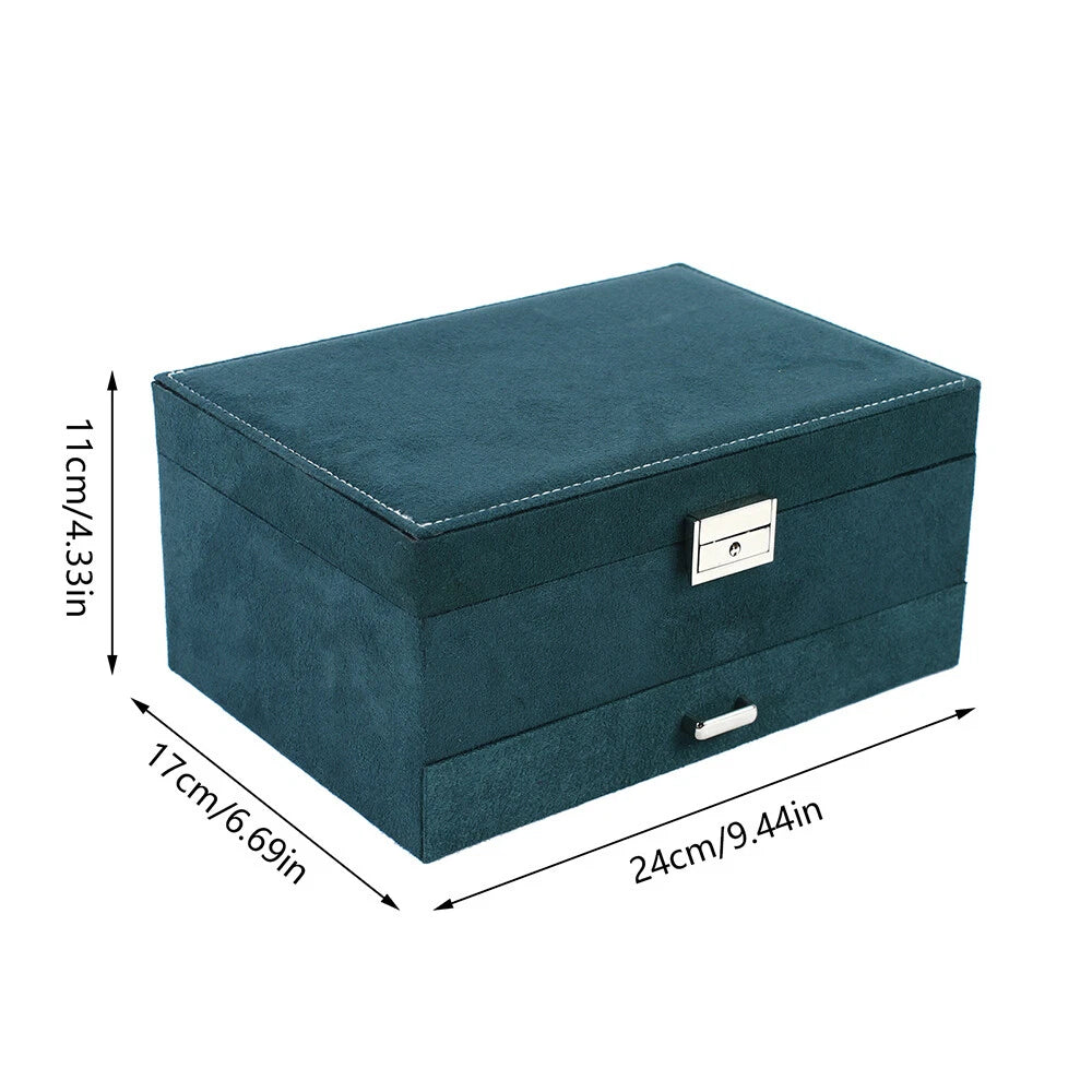 Large Jewelry Box Organizer Storage Case For Necklaces Rings Earrings Women Gift | eBay