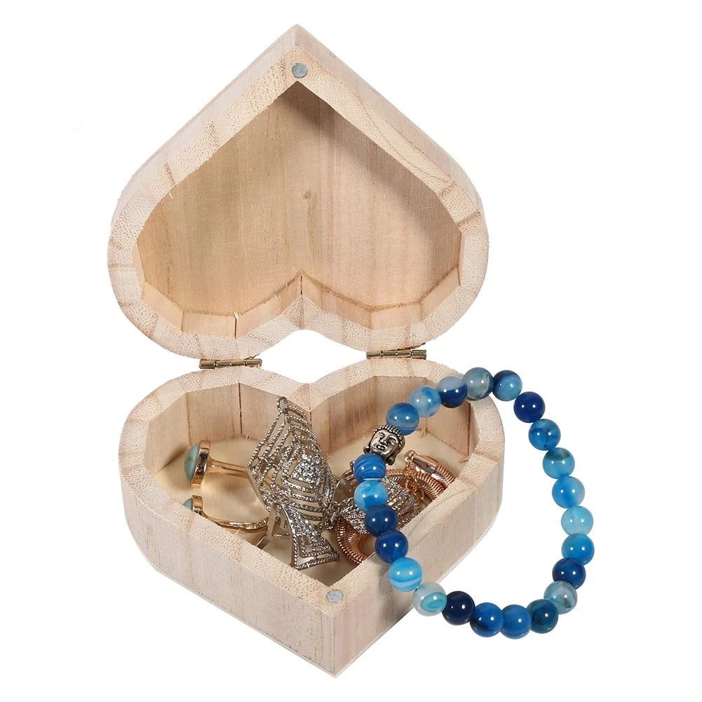 ⊹New Lovely Wooden Heart Shaped Jewelry Storage Box Packaging Carrying Case | eBay