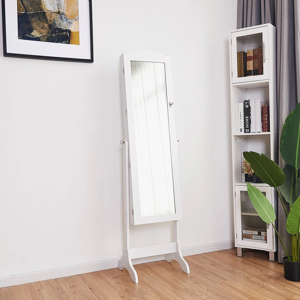 Topbuy Lockable Mirrored Cabinet Jewelry Organizer Dressing Mirror W/Storage Box | eBay