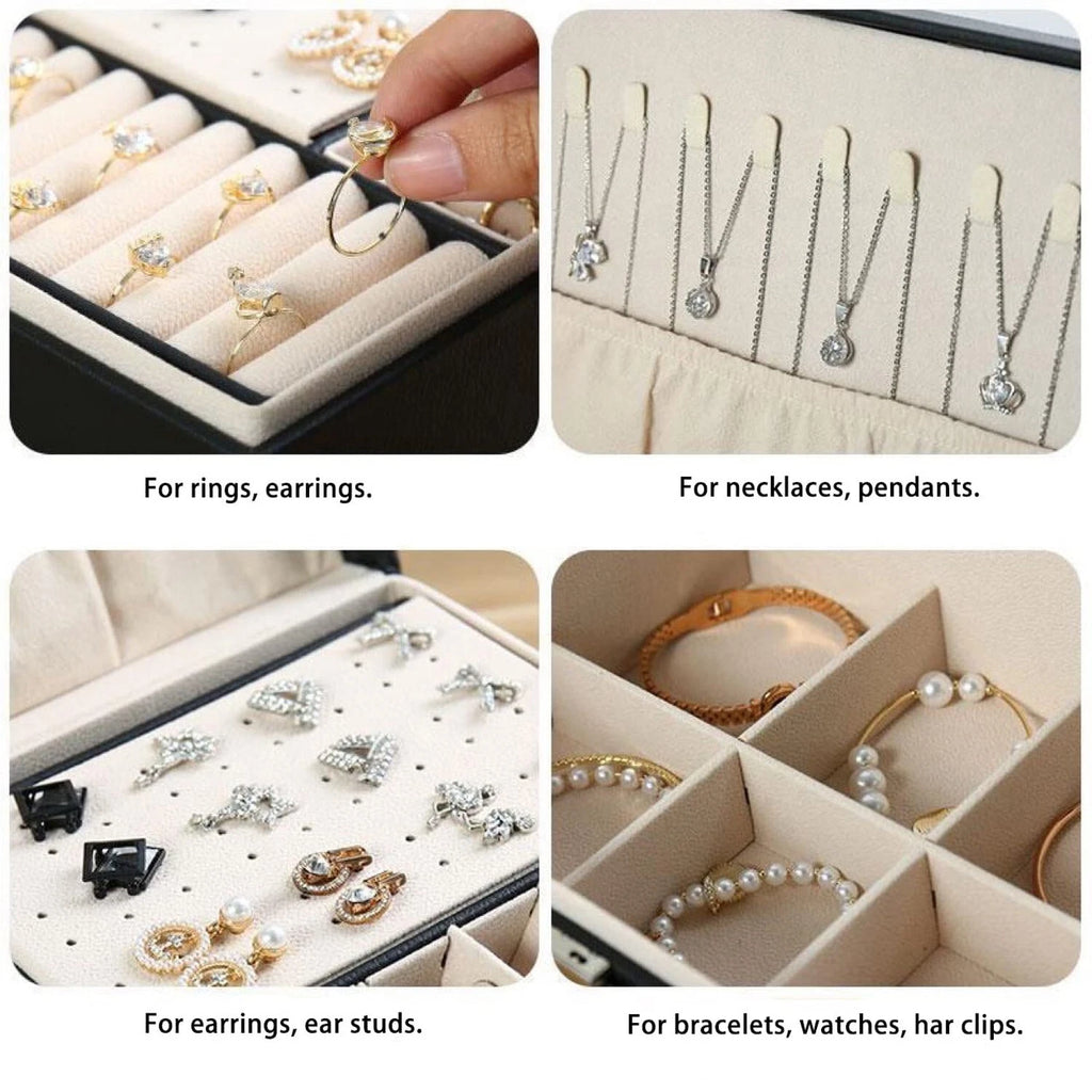 NuAngela Large Jewelry Box Organizer for Women Girls, 2 Layer Jewelry Storage... | eBay