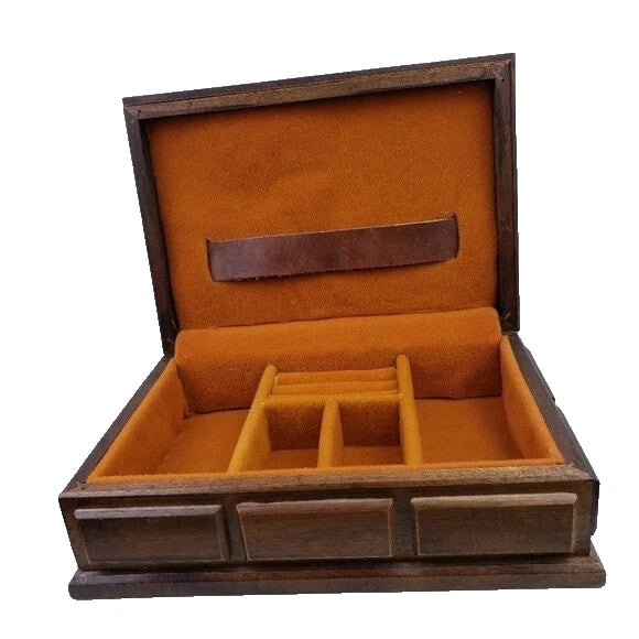 Wooden Studded Jewelry Box Brazil Organizer Container | eBay