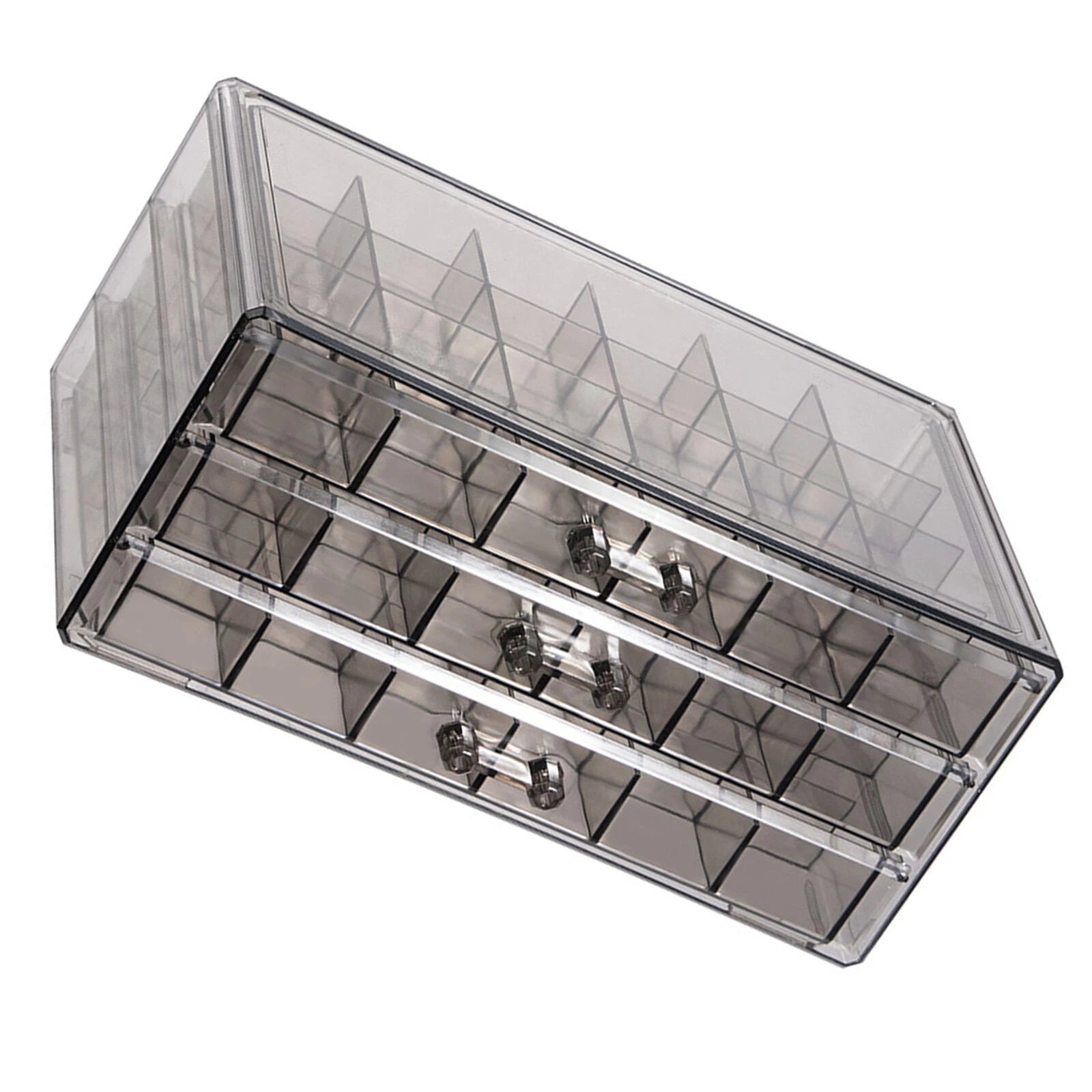 Transparent Jewelry Storage Box 3 Layers Multi Grids Earring Storage Organizer | eBay
