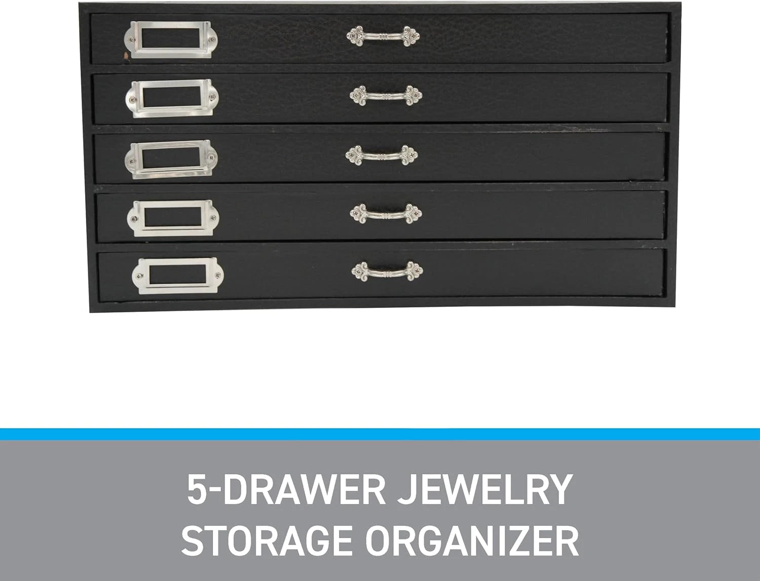 Jewelry Storage Organizer (Jewelry Box), Black Faux Leather 5-Drawer Jewelry Cas | eBay