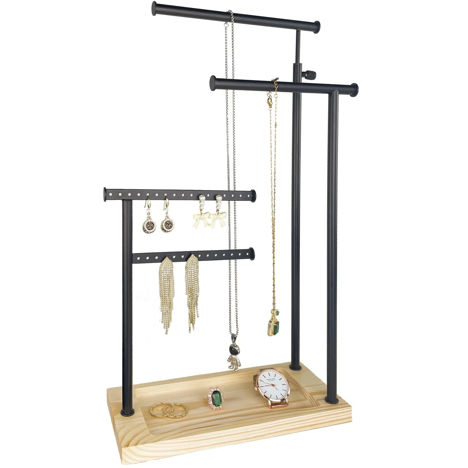 Elegant 4-Tier Jewelry Organizer Stand for Necklaces, Earrings & Bracelets | eBay