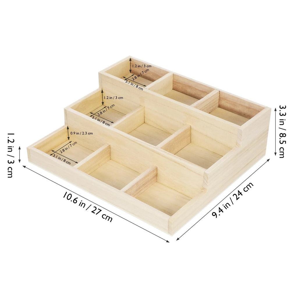 Wooden Jewelry Storage Organizer - Divided Box for Earrings, Necklaces, and R... | eBay
