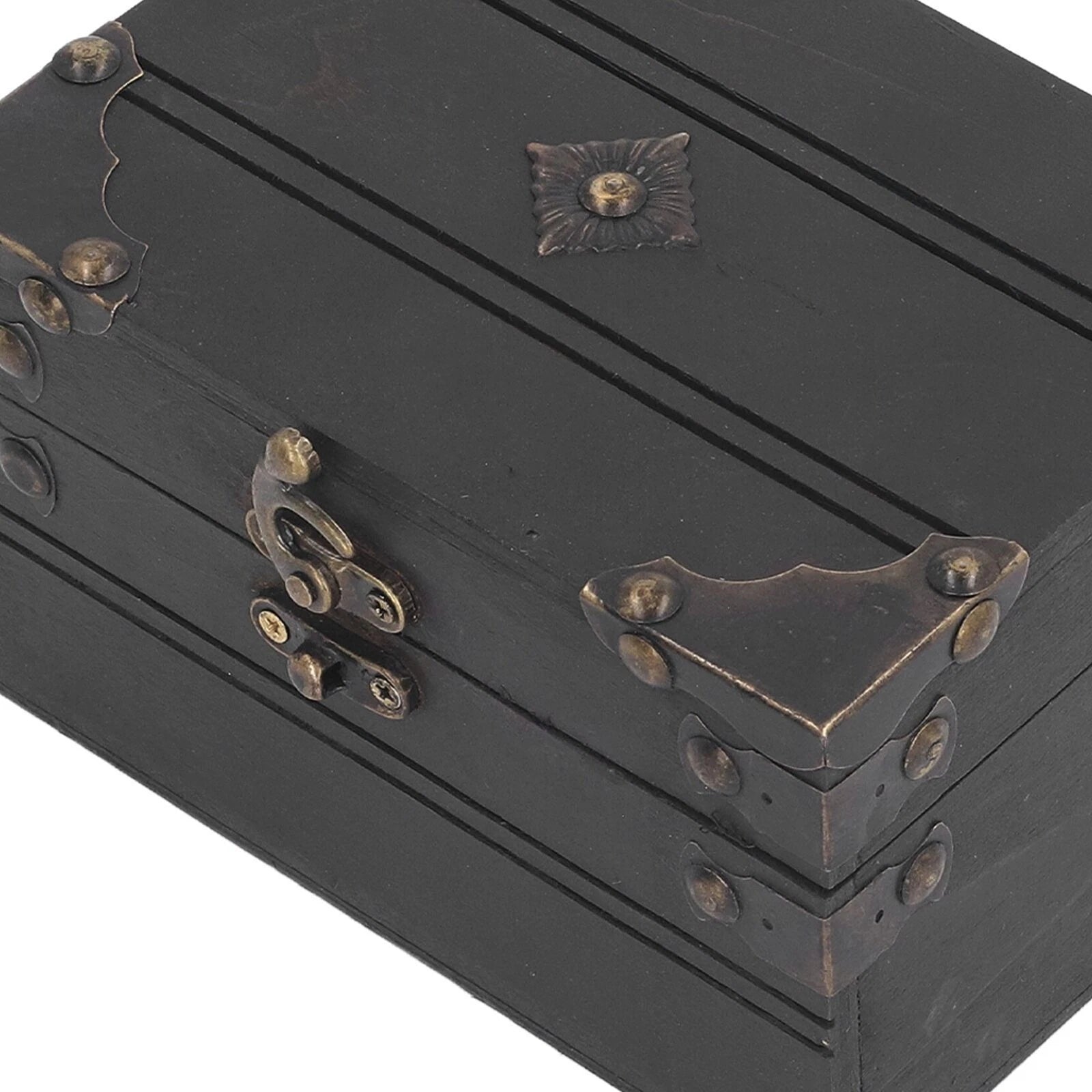 Retro Vintage Wooden Jewelry Box Treasure Storage Box Organizer Container Case | eBay