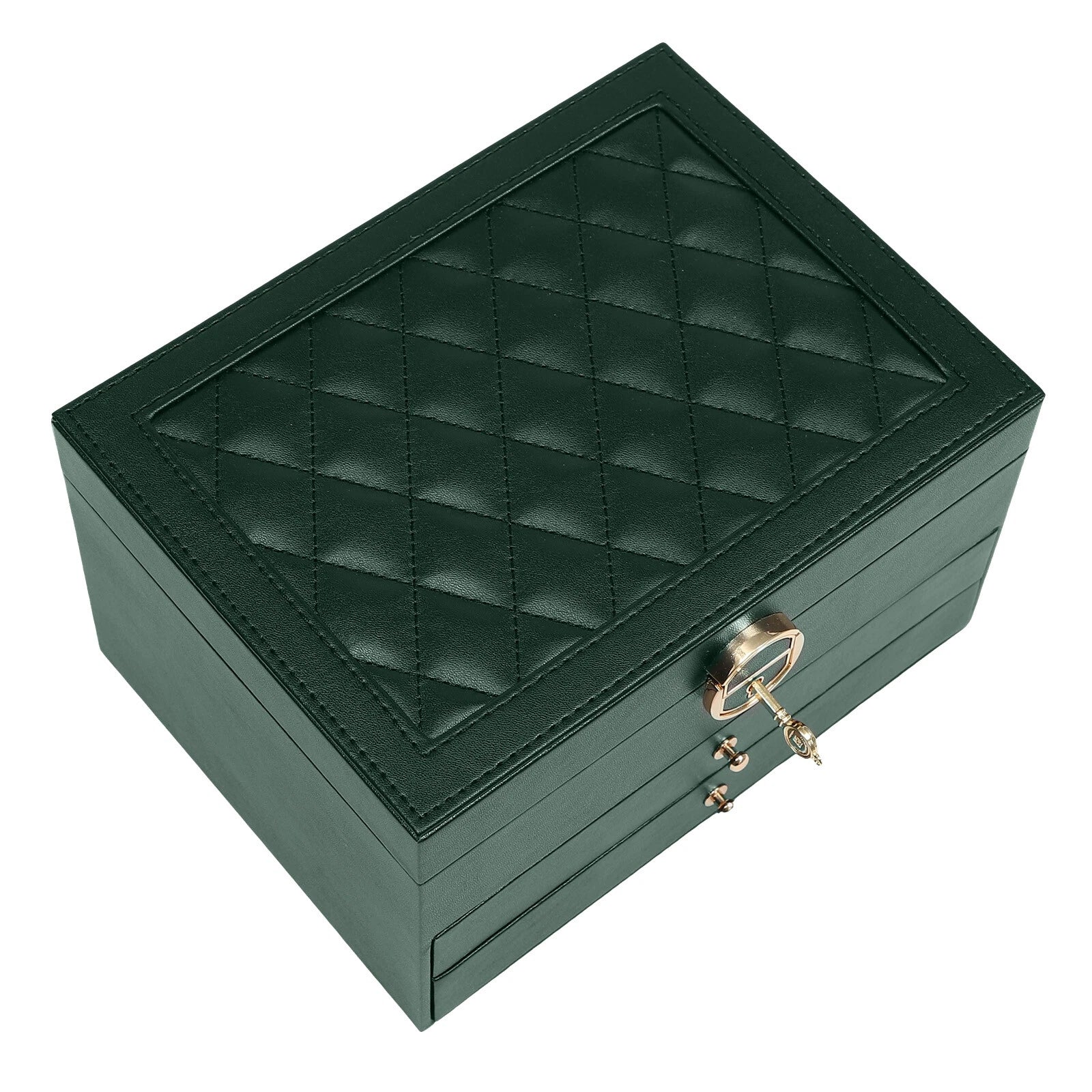 3-Tier 9*6.7*5.3" Green PU Jewelry Organizer Watch Holder Display Case W/ Drawer | eBay