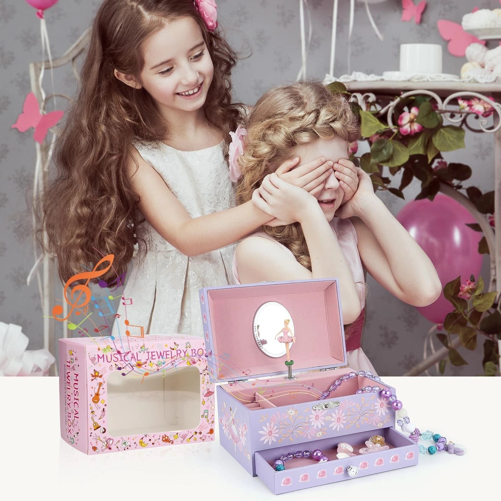 Music Jewellery Box with Drawer Necklace Bracelet, Musical Jewelry Storage Ca... | eBay