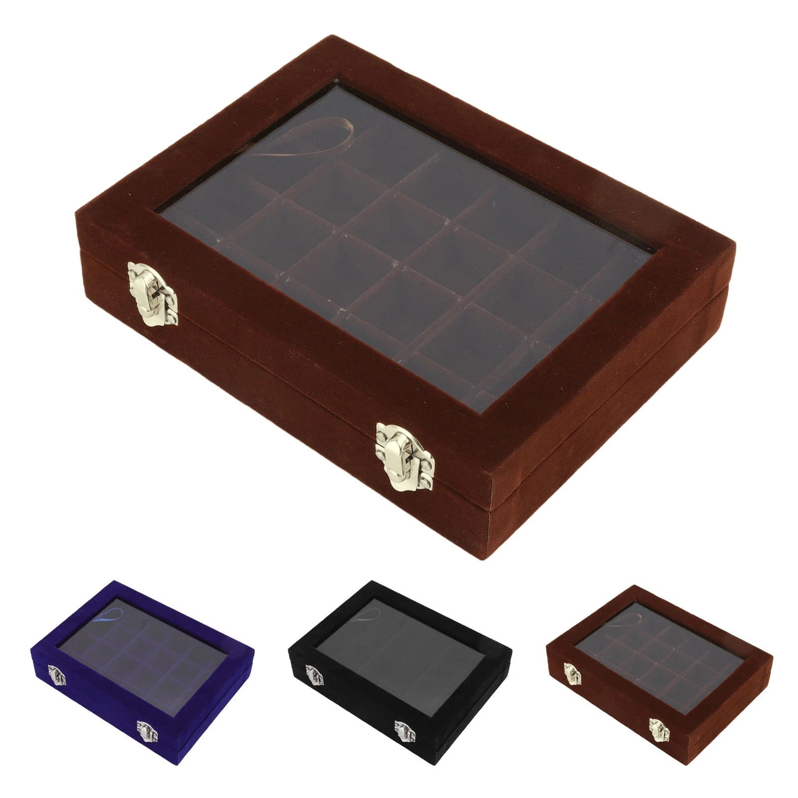 Velvet Jewelry Tray Earrings Ring Storage Box Display Box jewelry organizer box | eBay