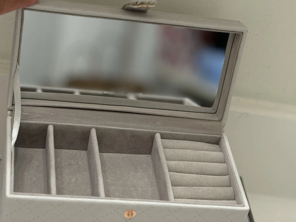 Pandora Quilted Grey Leather Jewelry Box Organizer NEW | eBay