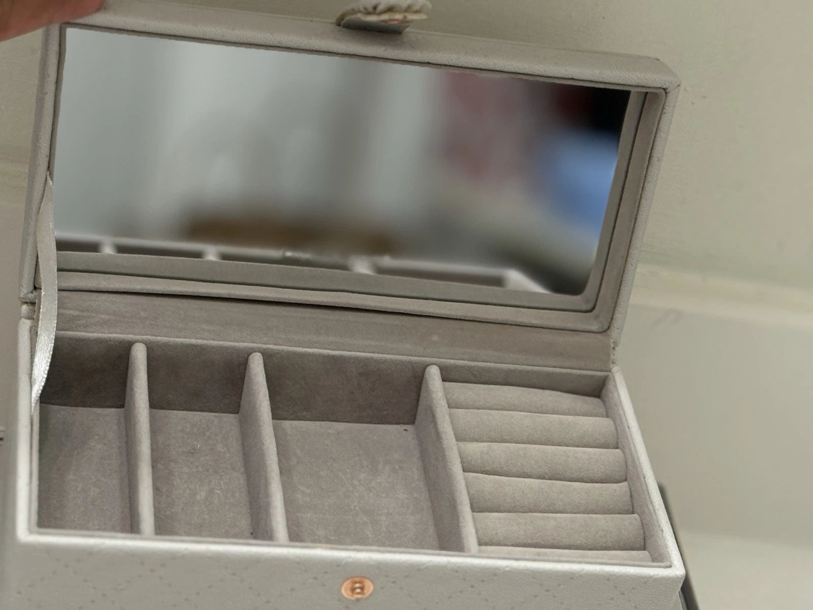 Pandora Quilted Grey Leather Jewelry Box Organizer NEW | eBay