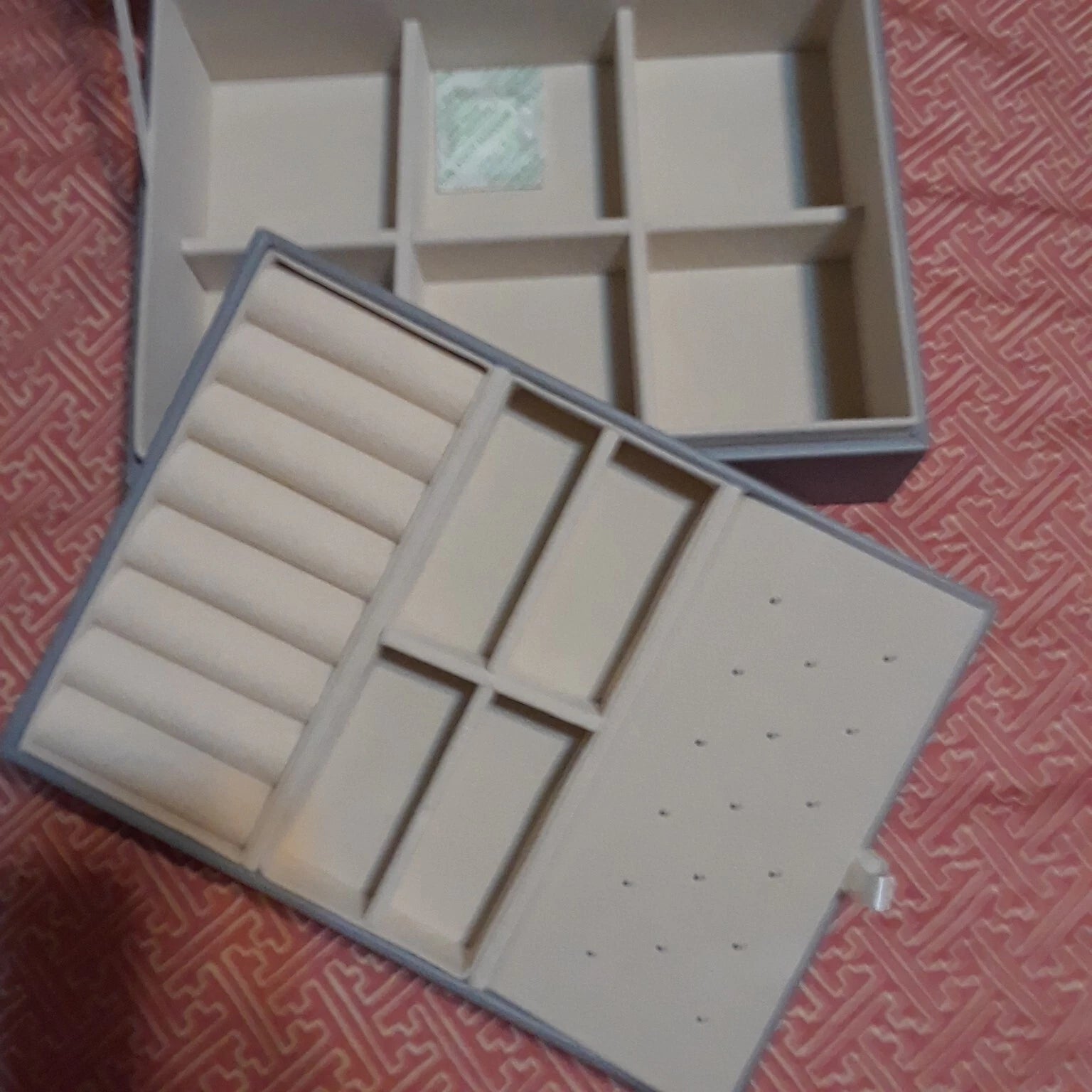 Voova Jewelry Box Organizer for Women 2 Layer Large Men Jewelry Storage New | eBay