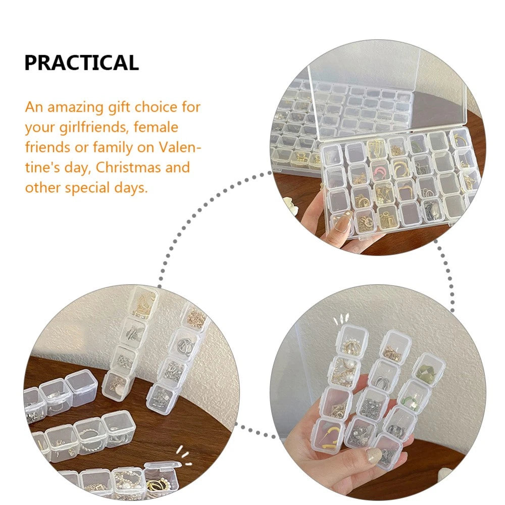 Jewelry Storage Box Earrings Organizer Transparent Trinket Plastic Organizers | eBay