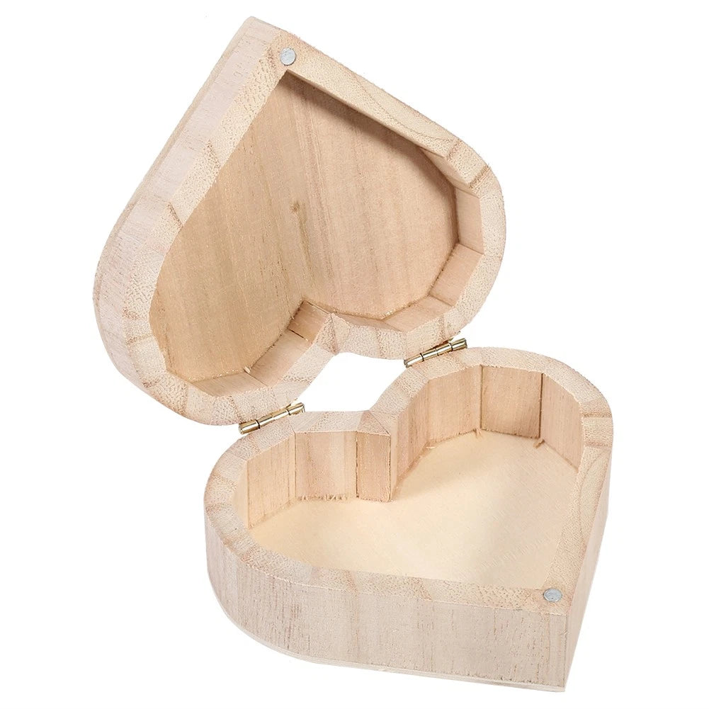 ⊹New Lovely Wooden Heart Shaped Jewelry Storage Box Packaging Carrying Case | eBay