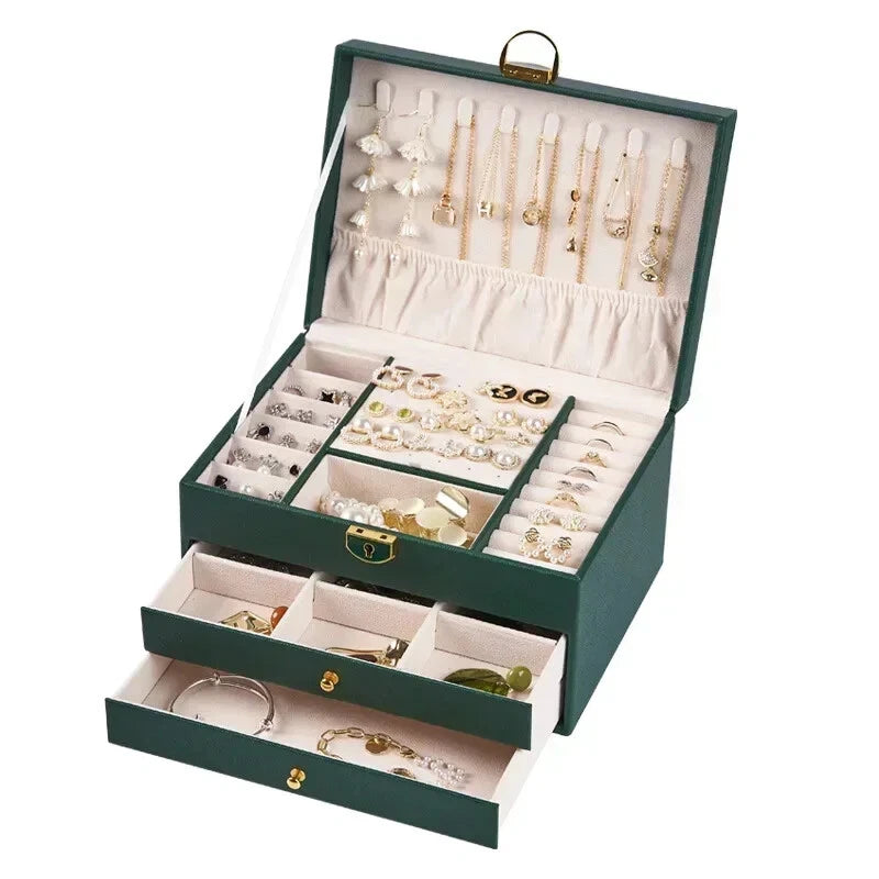 Large Capacity Jewelry Storage Box Necklace Earrings Bracelet Organizer Holder | eBay