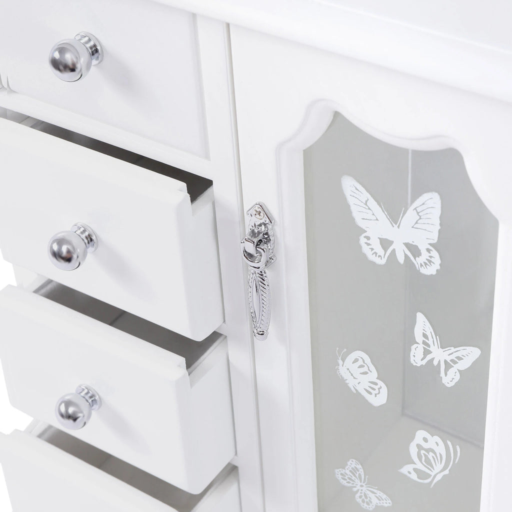 4 Drawers Jewelry Organizer Box Storage Mirrored Case Xmas Gift for Women Girls | eBay