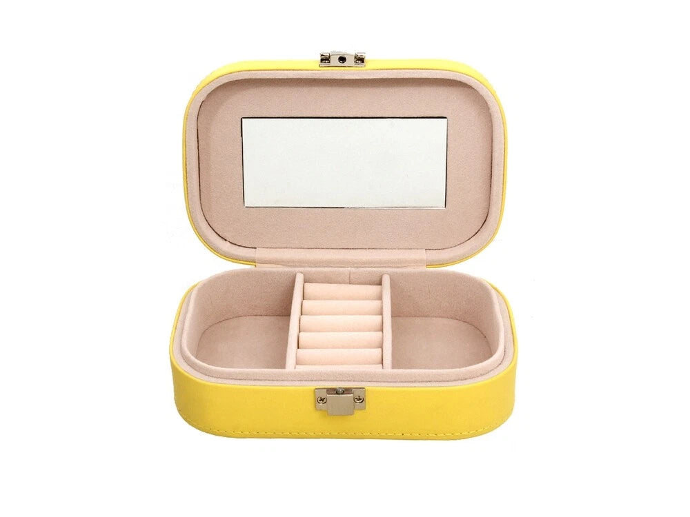 Mint and Yellow Lockable Portable Travel Jewelry Storage Box | eBay