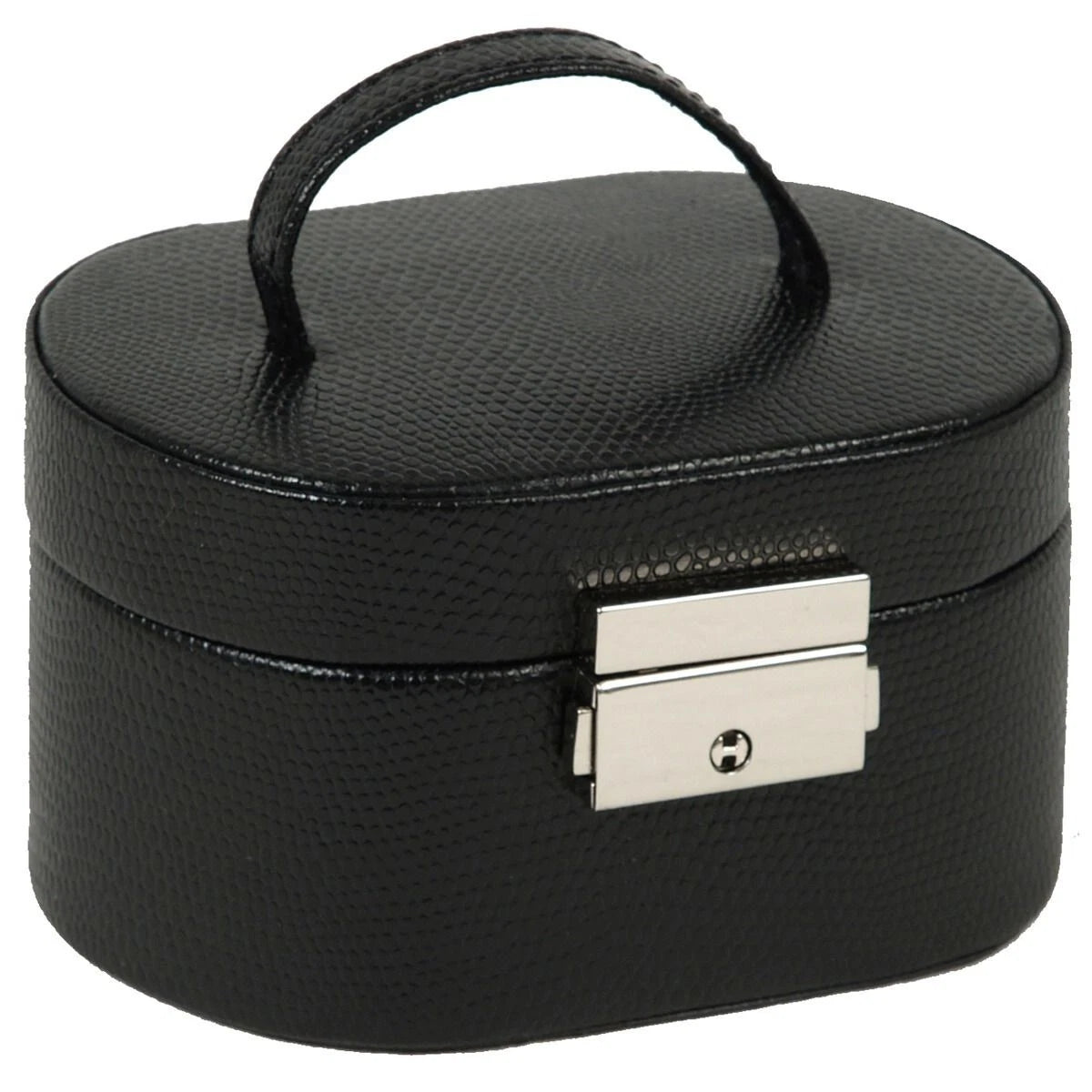WOLF Heritage Jewelry Box-Mini Oval VG-Leather-Black-Added Tr Case NWT-281402 | eBay
