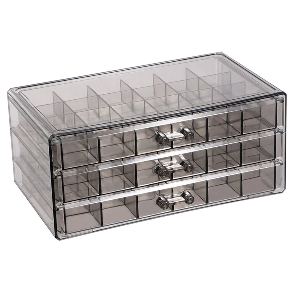 Transparent Jewelry Storage Box 3 Layers Multi Grids Earring Storage Organizer | eBay
