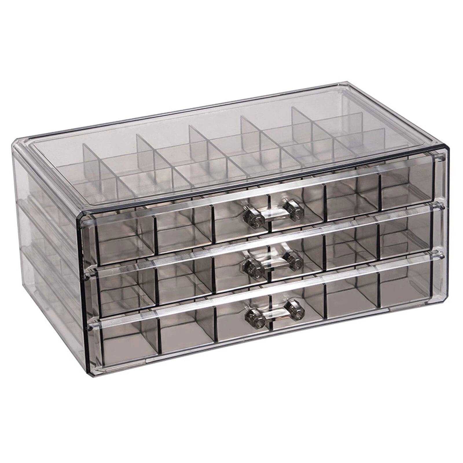 Transparent Jewelry Storage Box 3 Layers Multi Grids Earring Storage Organizer | eBay