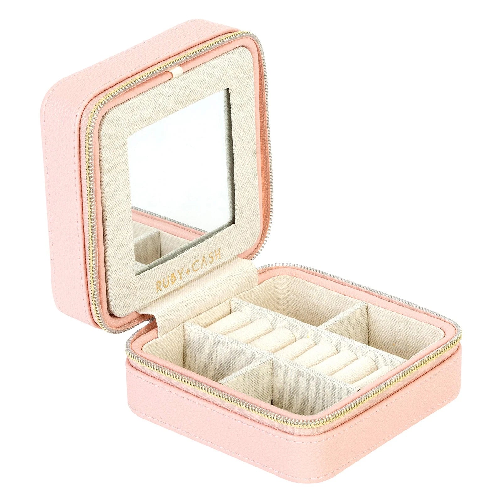 Faux Leather Travel Jewelry Box Organizer Zippered Storage Case, Good for Rin... | eBay