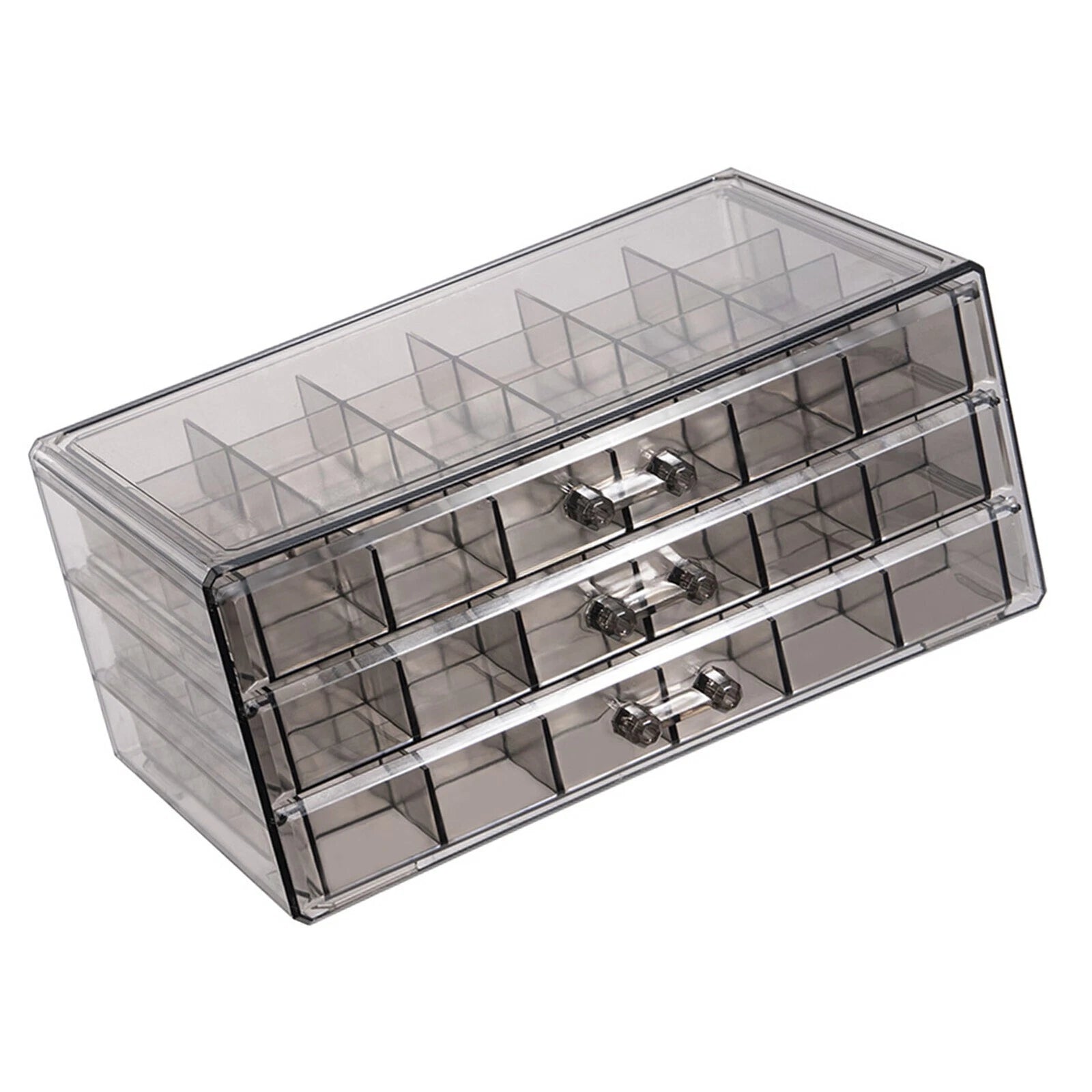 Transparent Jewelry Storage Box 3 Layers Multi Grids Earring Storage Organizer | eBay