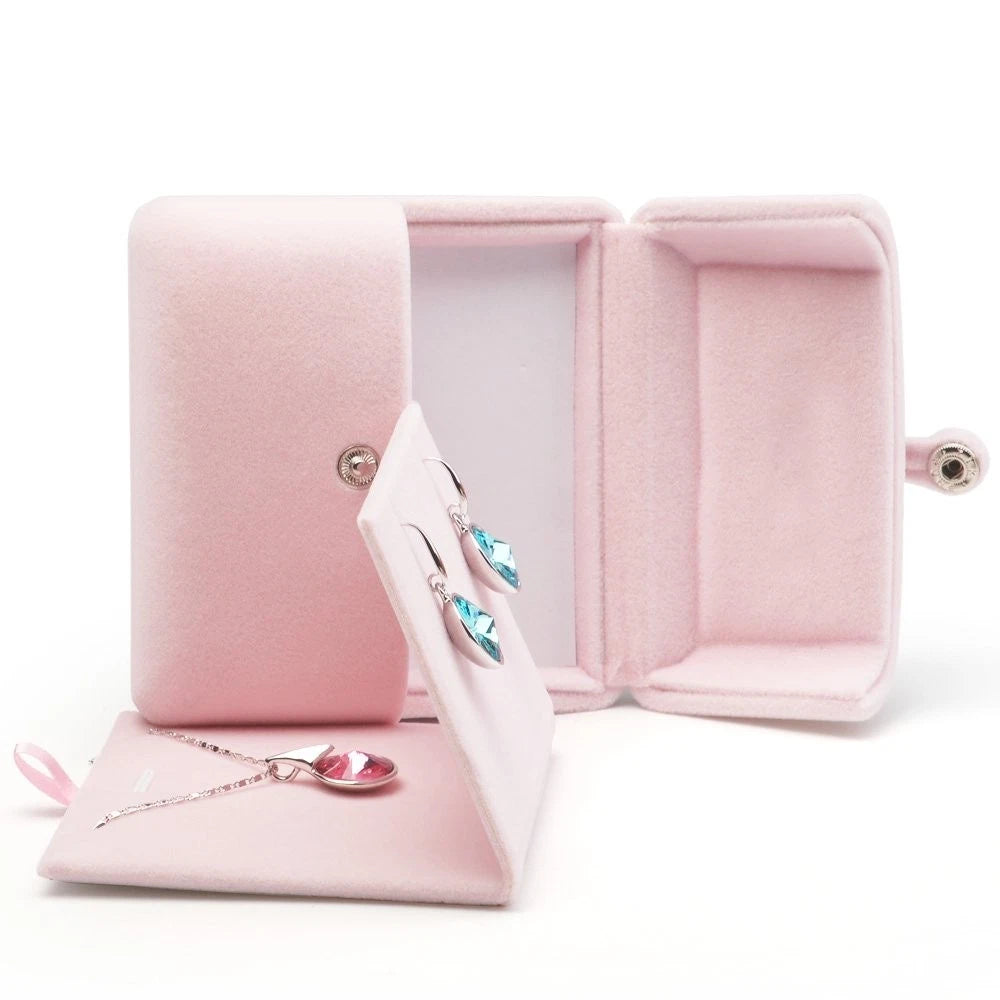 Pink Velvet Jewelry Packaging Box Pendant Earrings Display Storage Case Penda... | eBay