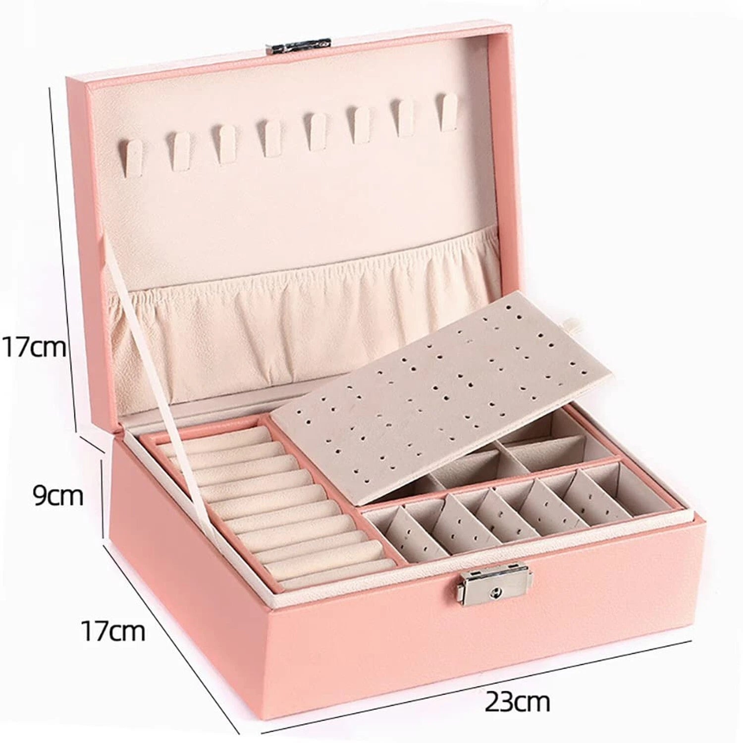 NuAngela Large Jewelry Box Organizer for Women Girls, 2 Layer Jewelry Storage... | eBay
