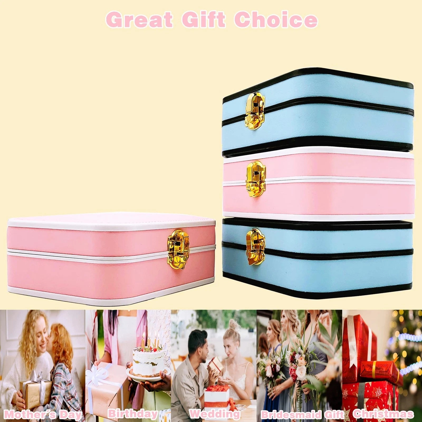 Jewelry Box, Earring Necklace Bracelet Organizer, Travel Jewelry Case with Wa... | eBay