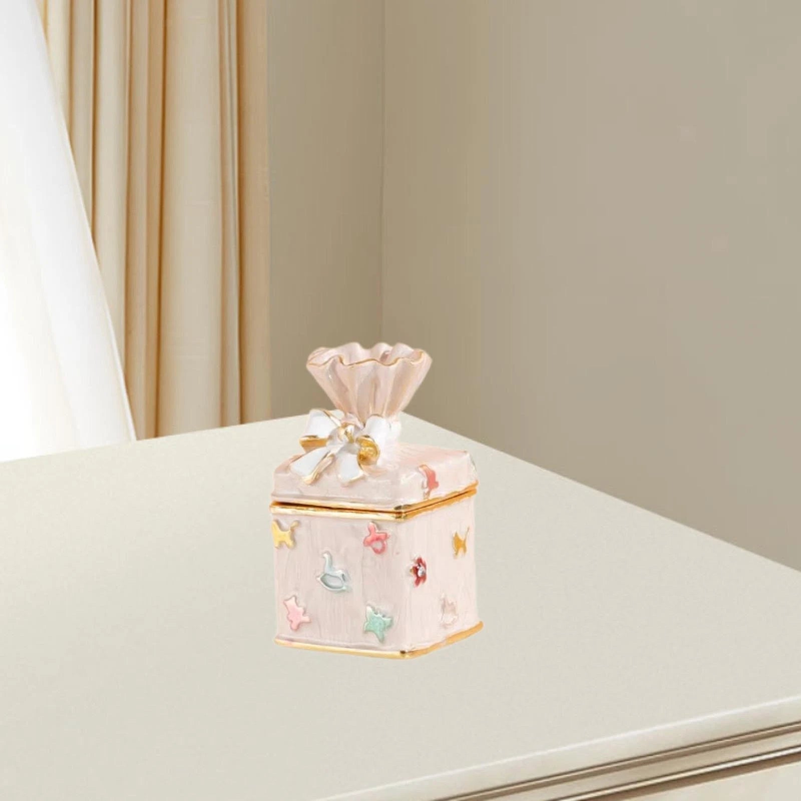 Mini Jewelry Box Jewelry Storage Ornament Gifts with Lid Portable Alloy Jewelry | eBay