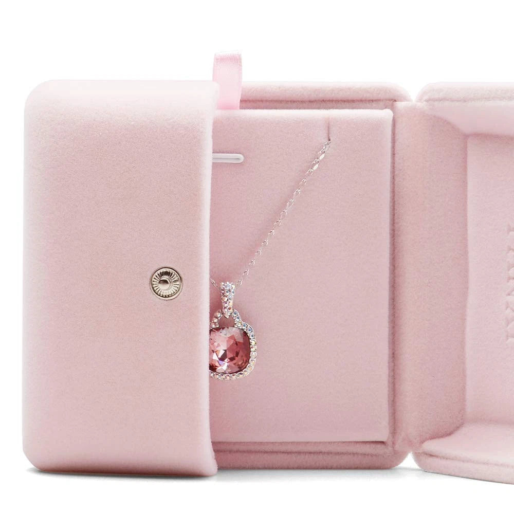 Pink Velvet Jewelry Packaging Box Pendant Earrings Display Storage Case Penda... | eBay