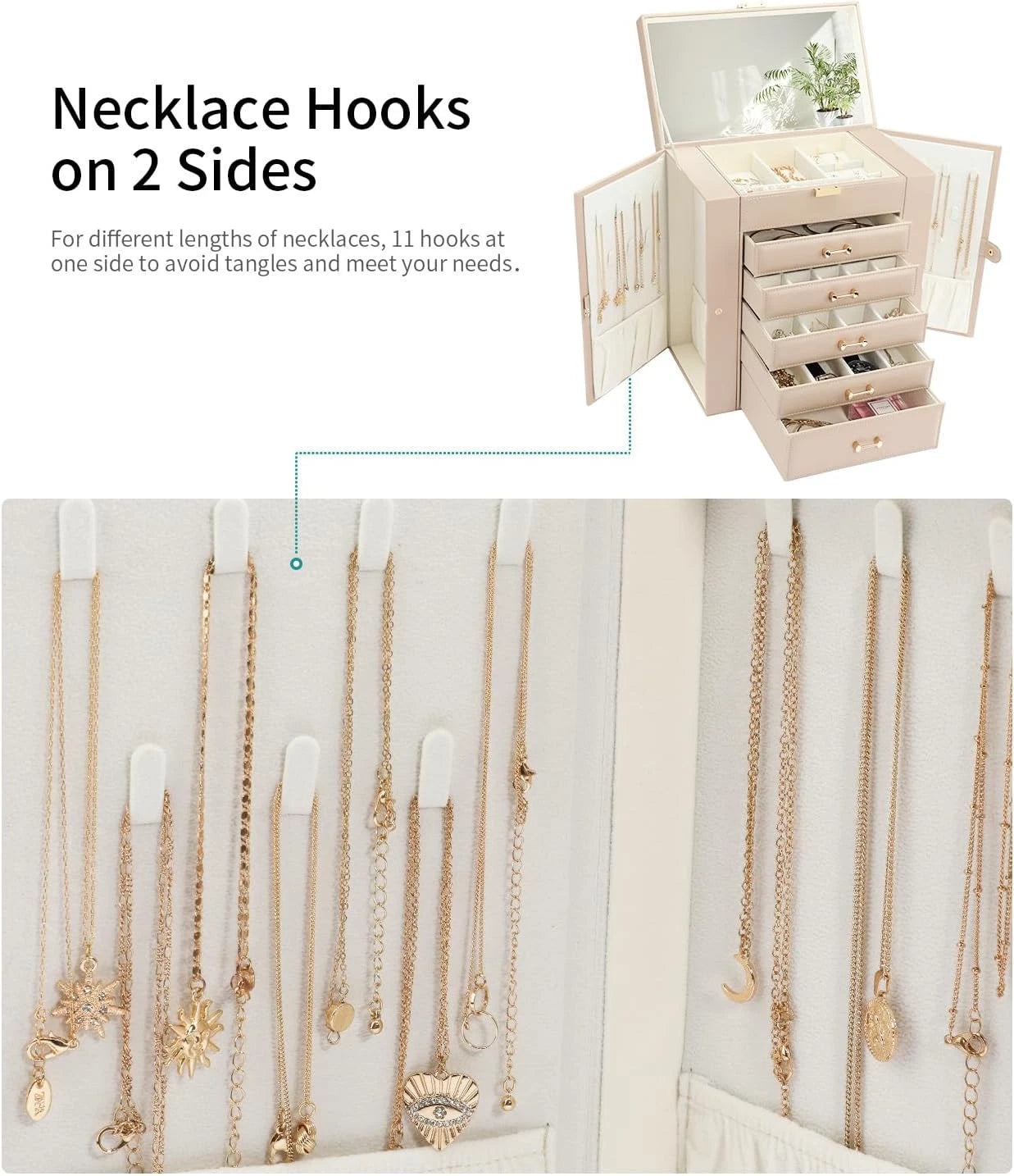 Large Jewelry Holder Organizer, 6 Layer Jewelry Box for Women Jewelry Storage Ca | eBay