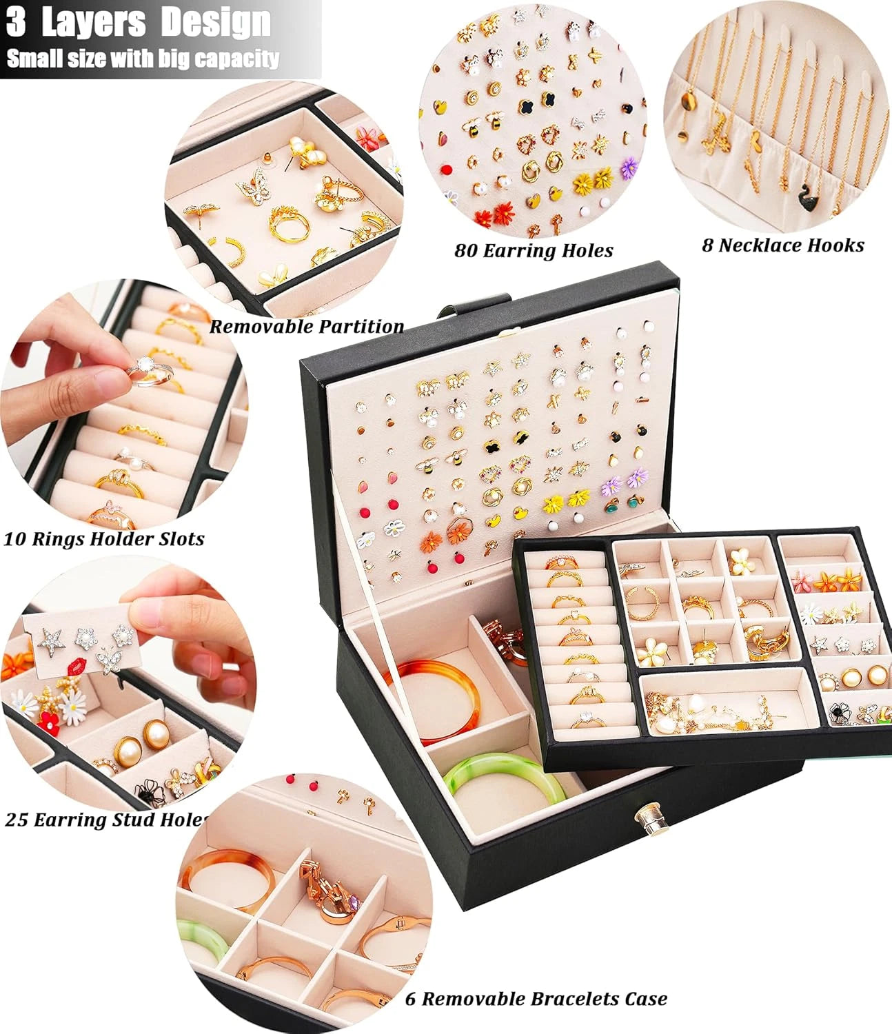 Womens Earring Jewelry Box for Girls Jewelry Earring Organizer Box Earring Holde | eBay
