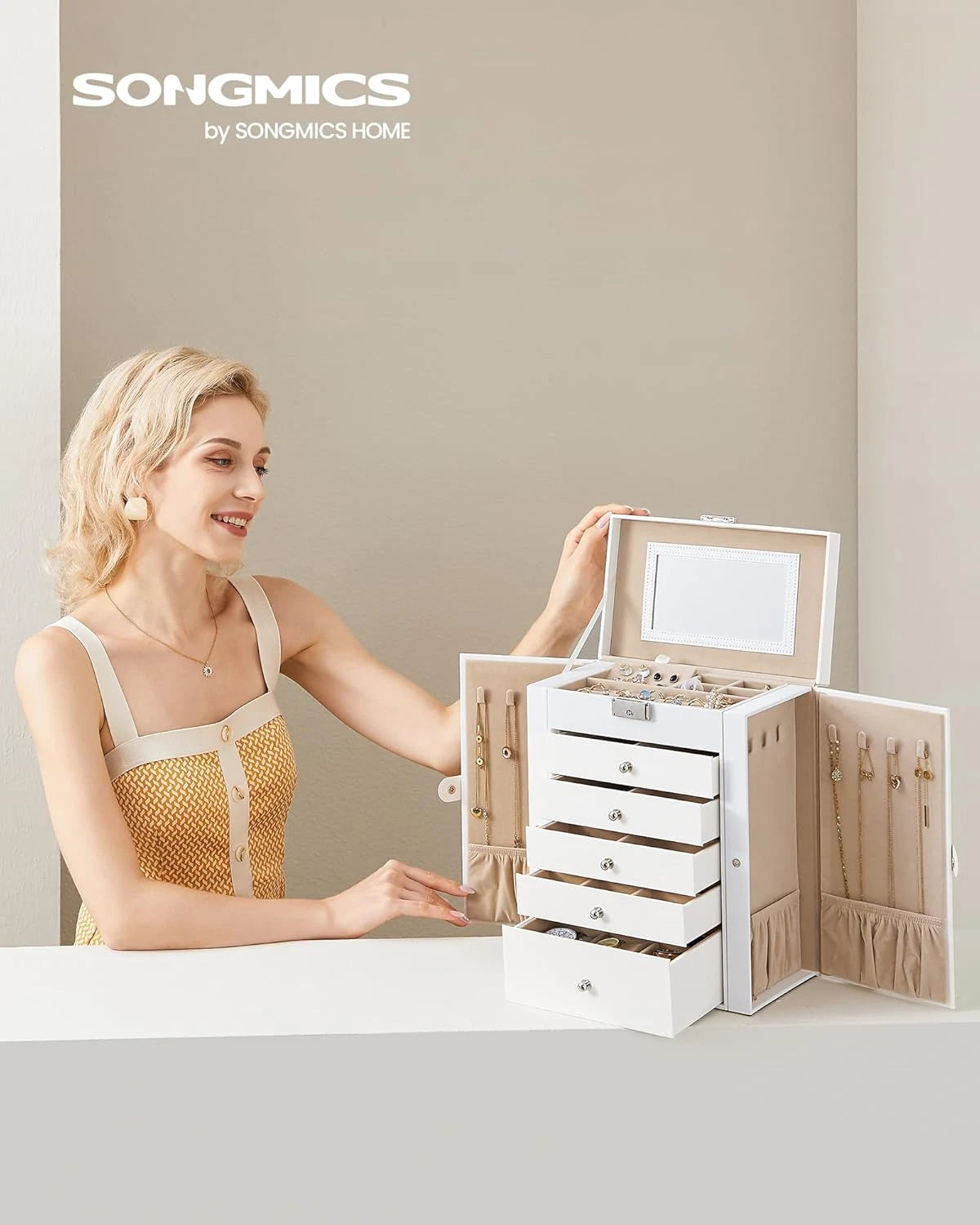 6 Tier Jewelry Box, Jewelry Storage Organizer with 5 Drawers, Large Storage Capa | eBay