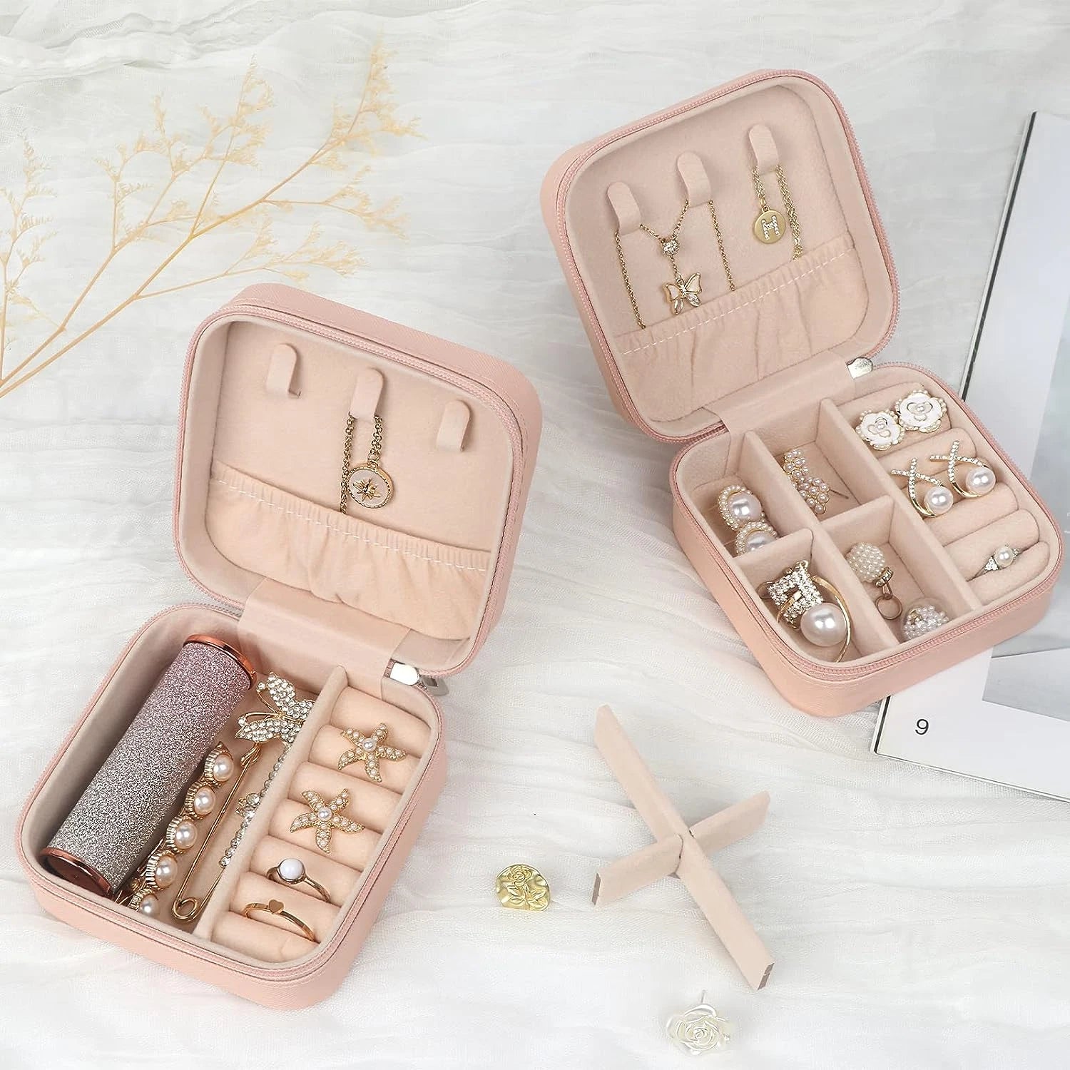 Travel Jewelry Case Small Jewelry Box Jewelry Organizer Storage Case Portable PU | eBay