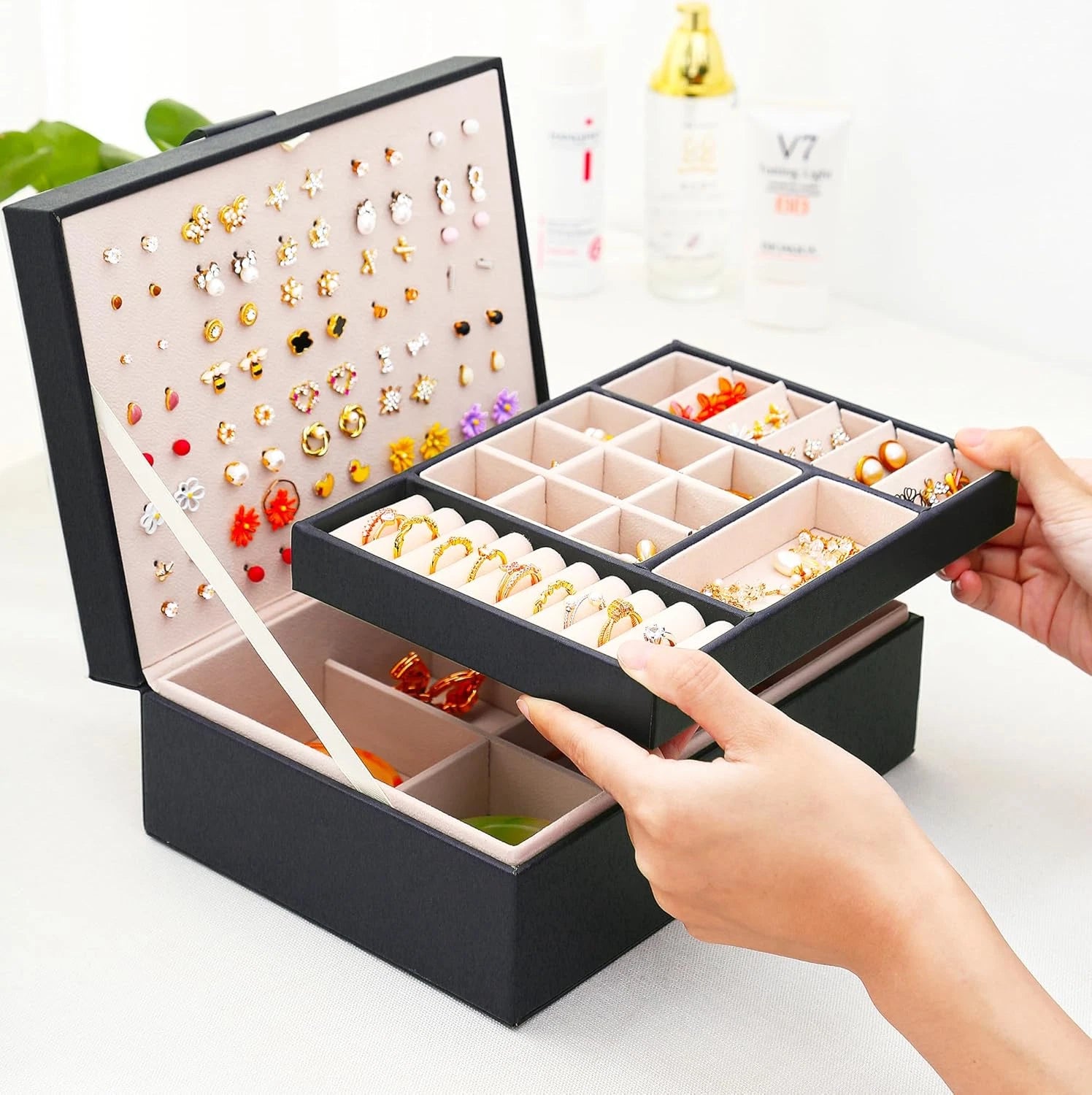 Womens Earring Jewelry Box for Girls Jewelry Earring Organizer Box Earring Holde | eBay